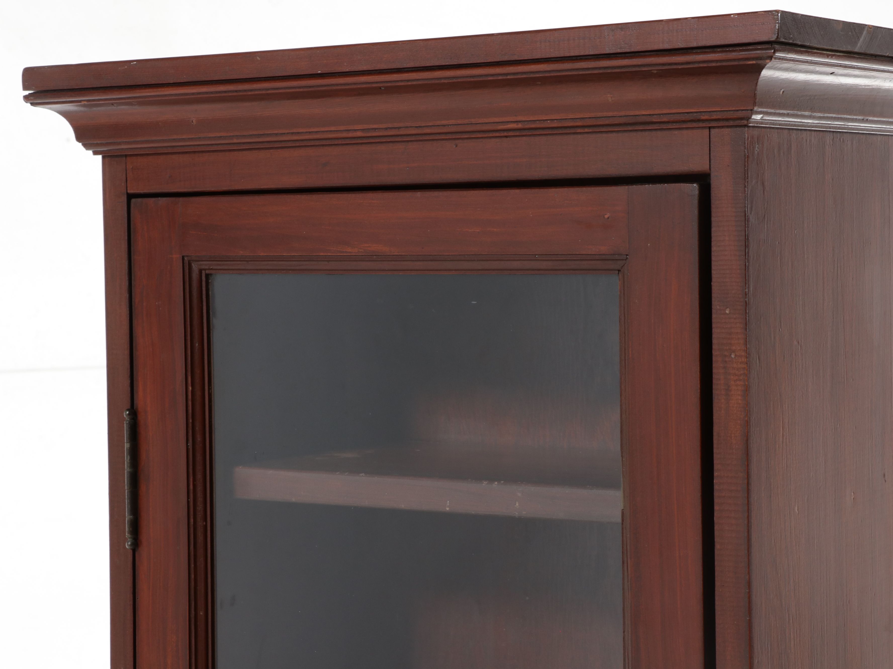 Federal Walnut Finish Pine Glass Front Gun Cabinet, 21st Century