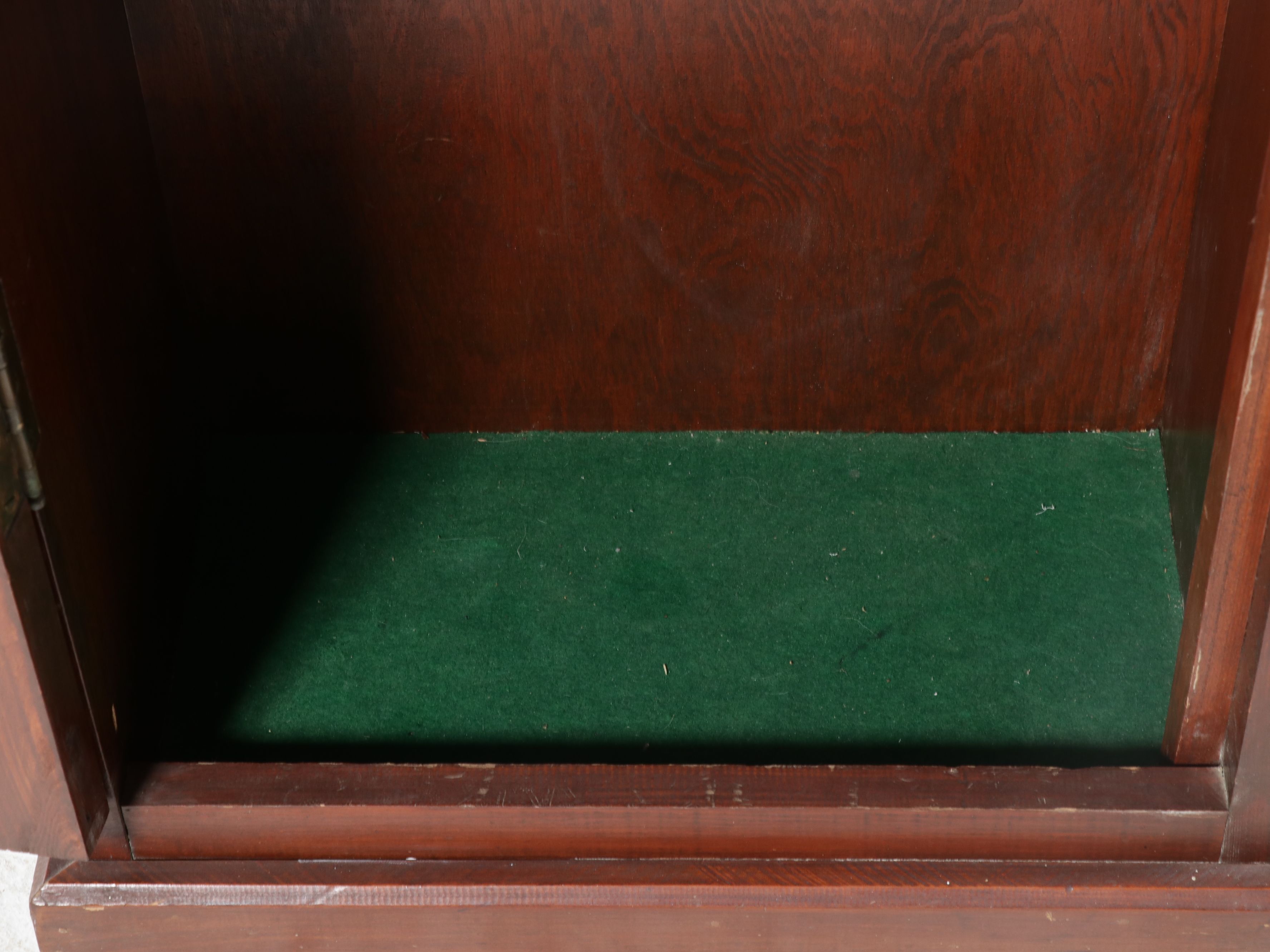 Federal Walnut Finish Pine Glass Front Gun Cabinet, 21st Century