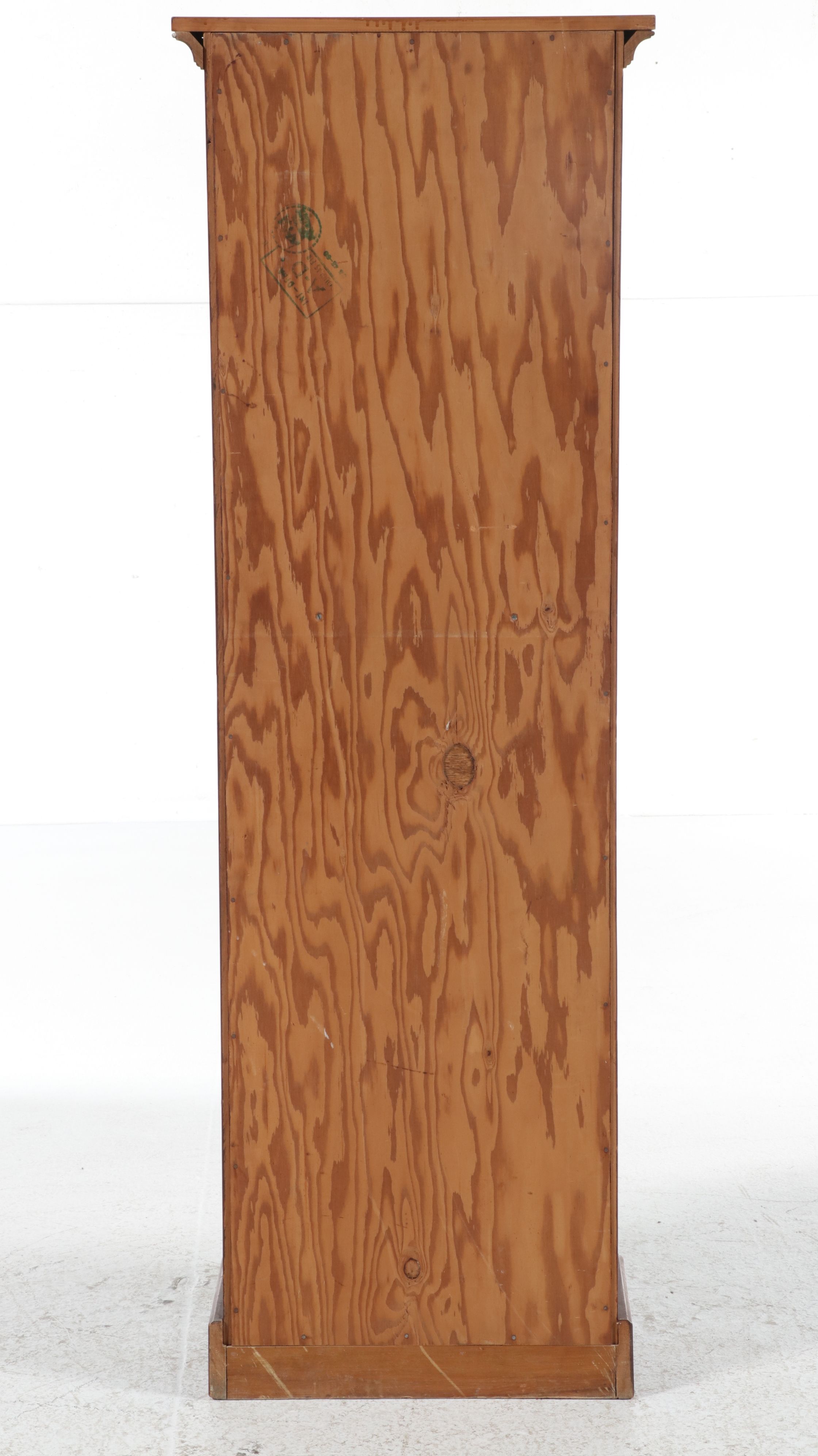 Federal Walnut Finish Pine Glass Front Gun Cabinet, 21st Century