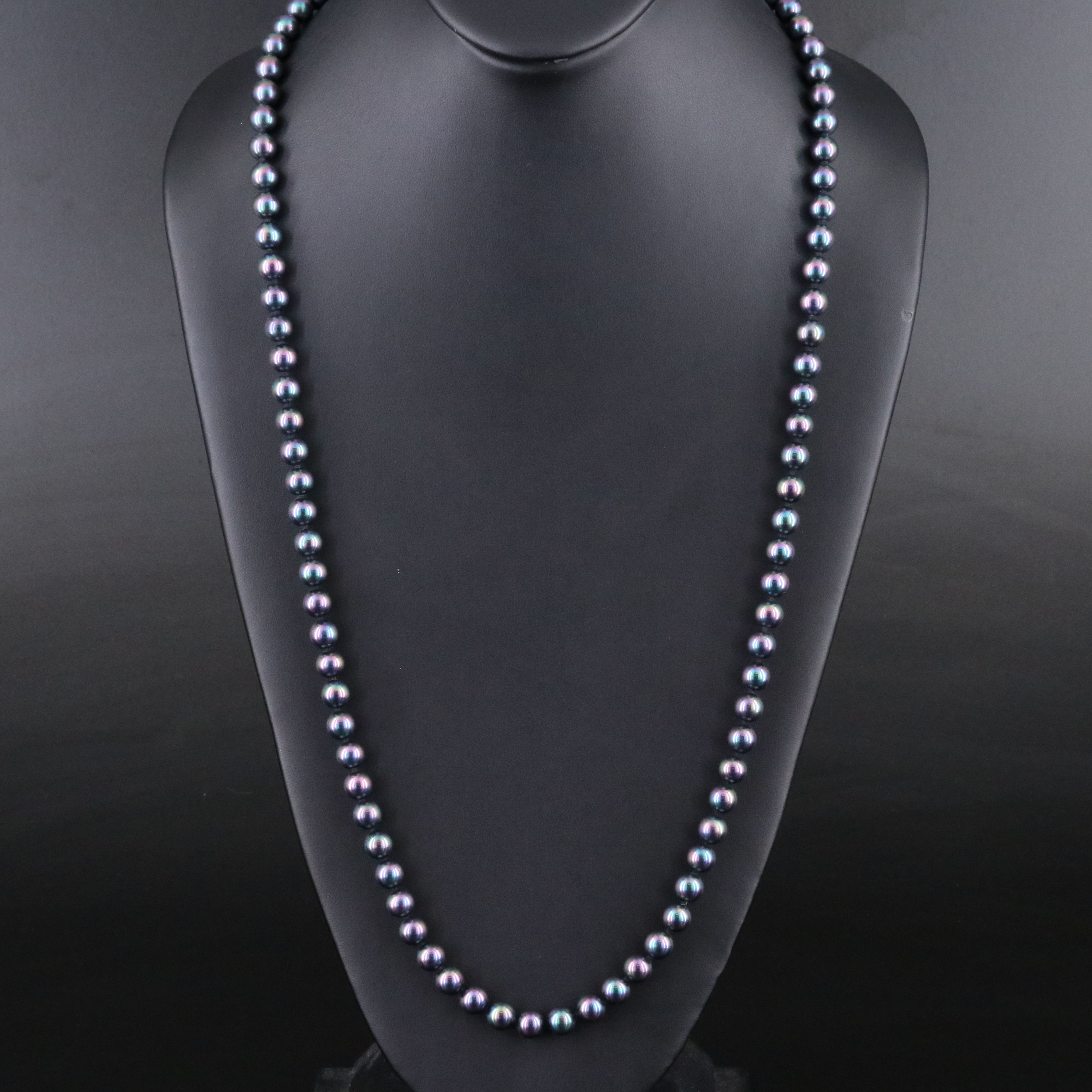 Faux Pearl and Glass Necklace with Sterling Clasp