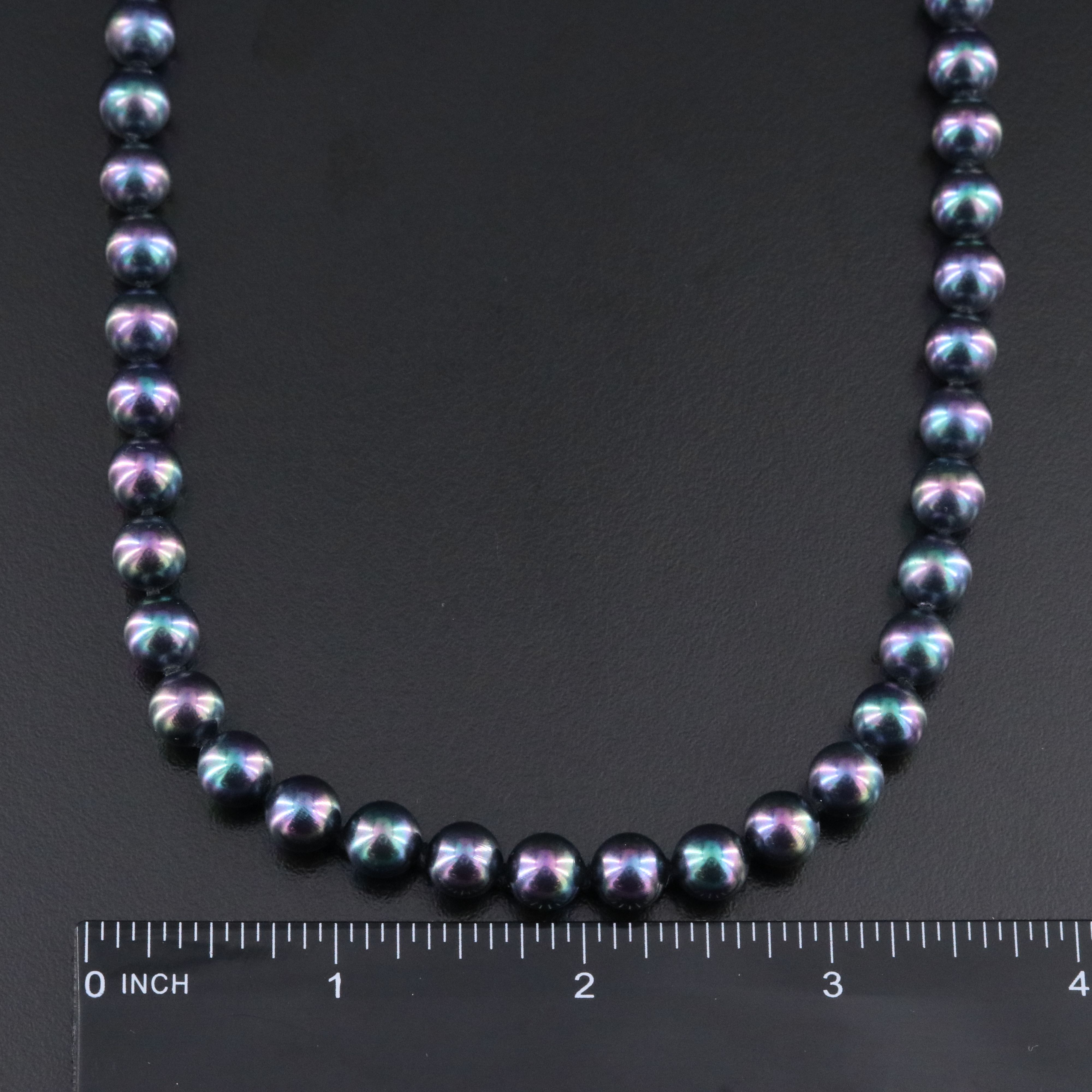 Faux Pearl and Glass Necklace with Sterling Clasp