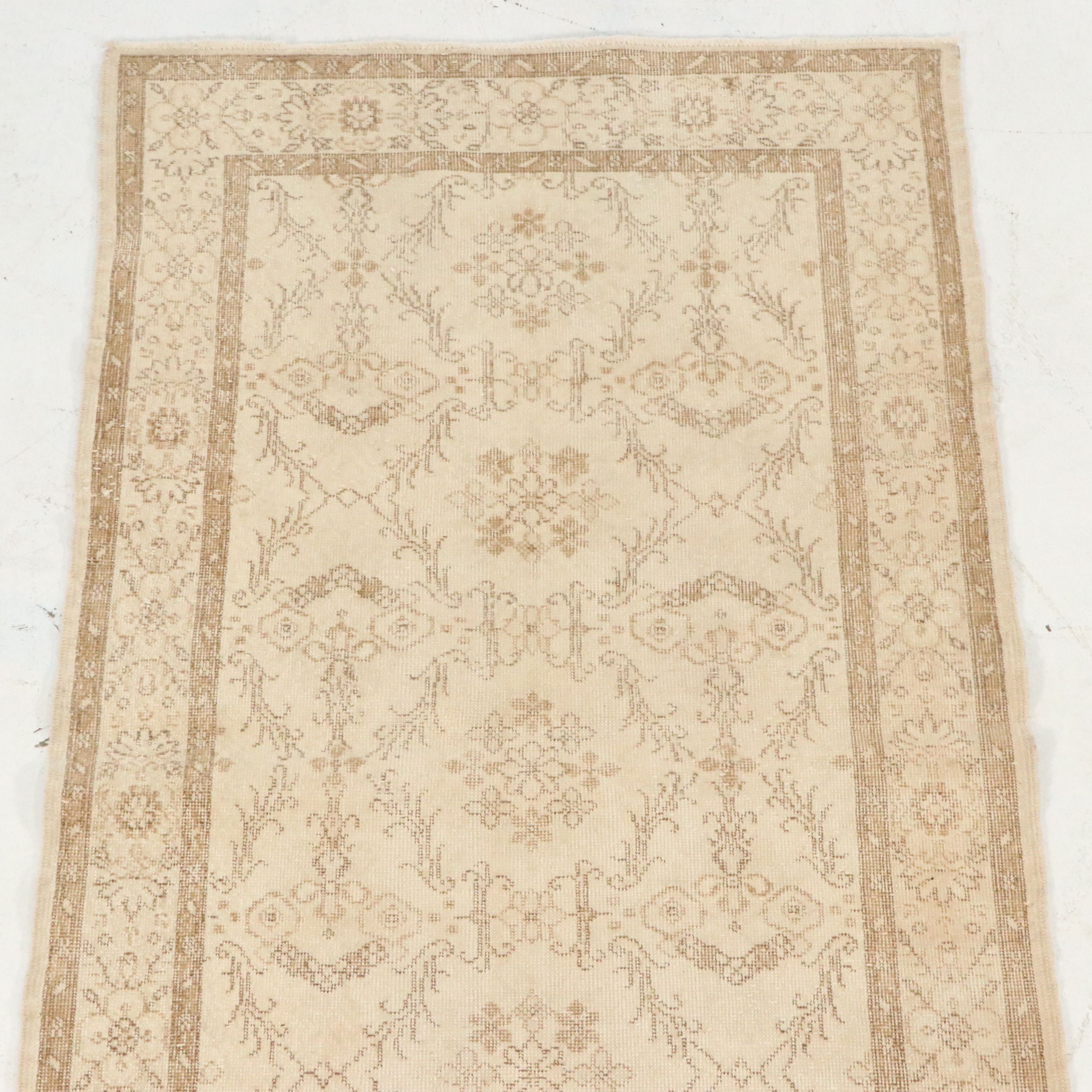 3'10 x 7' Hand-Knotted Turkish Oushak Area Rug