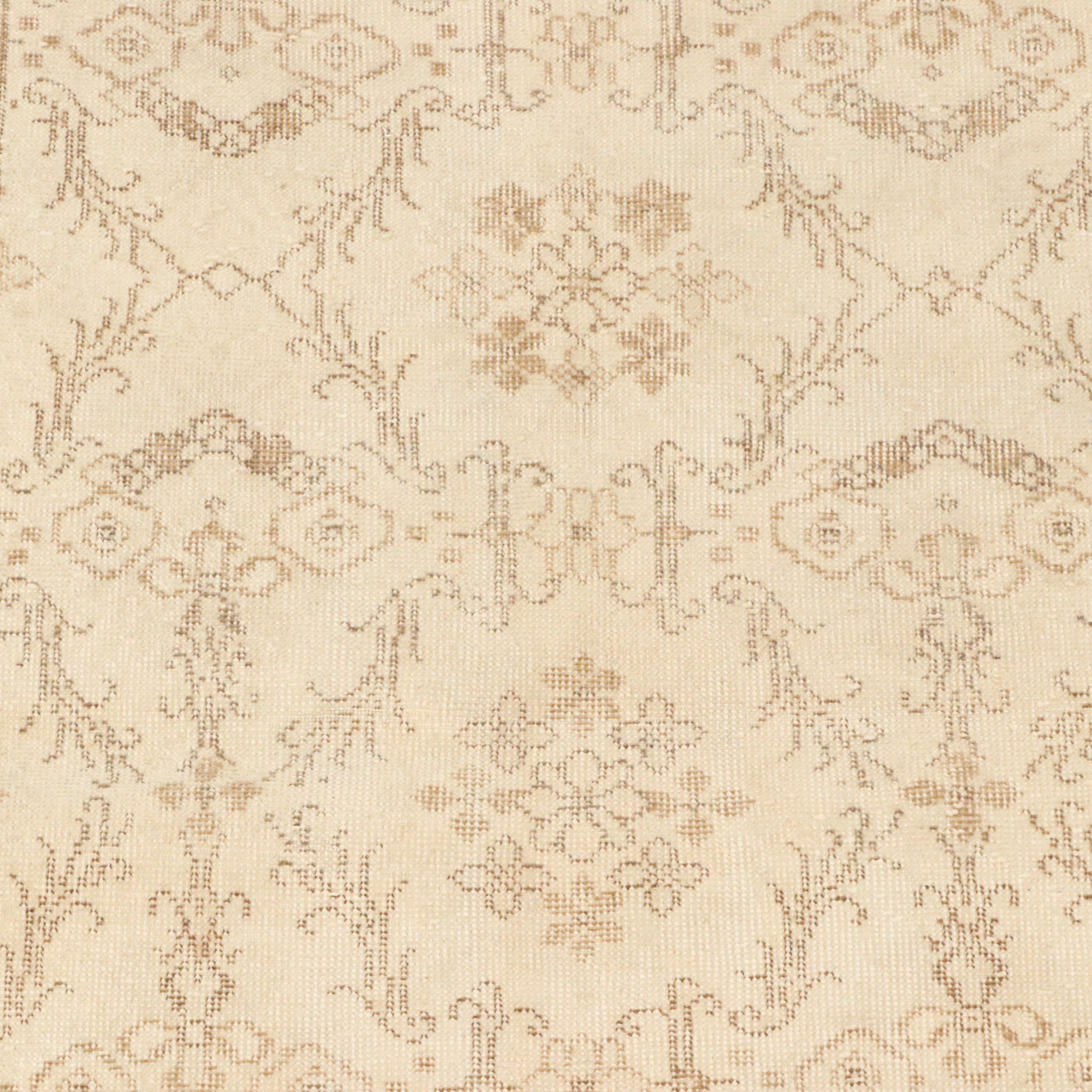 3'10 x 7' Hand-Knotted Turkish Oushak Area Rug