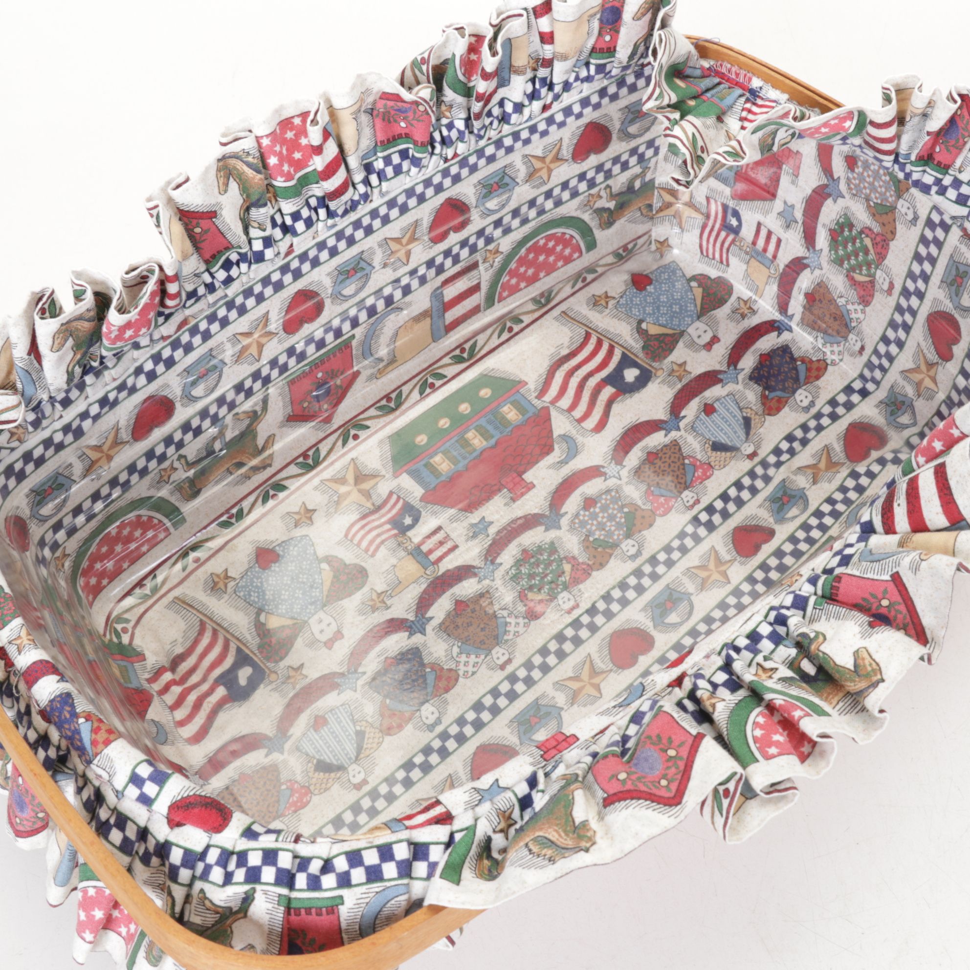 Longaberger "Bee Basket" with Other Patriotic Woven Baskets