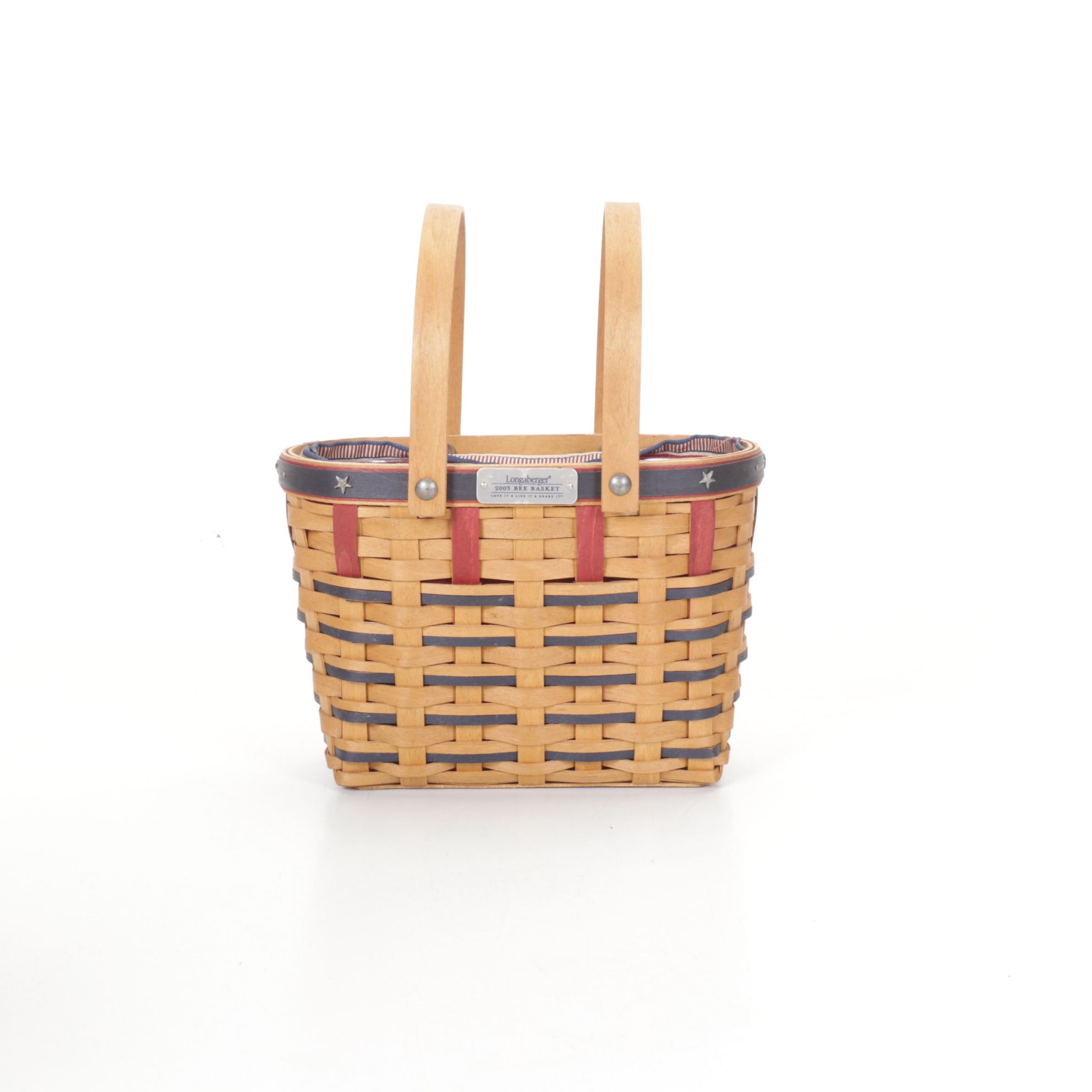 Longaberger "Bee Basket" with Other Patriotic Woven Baskets