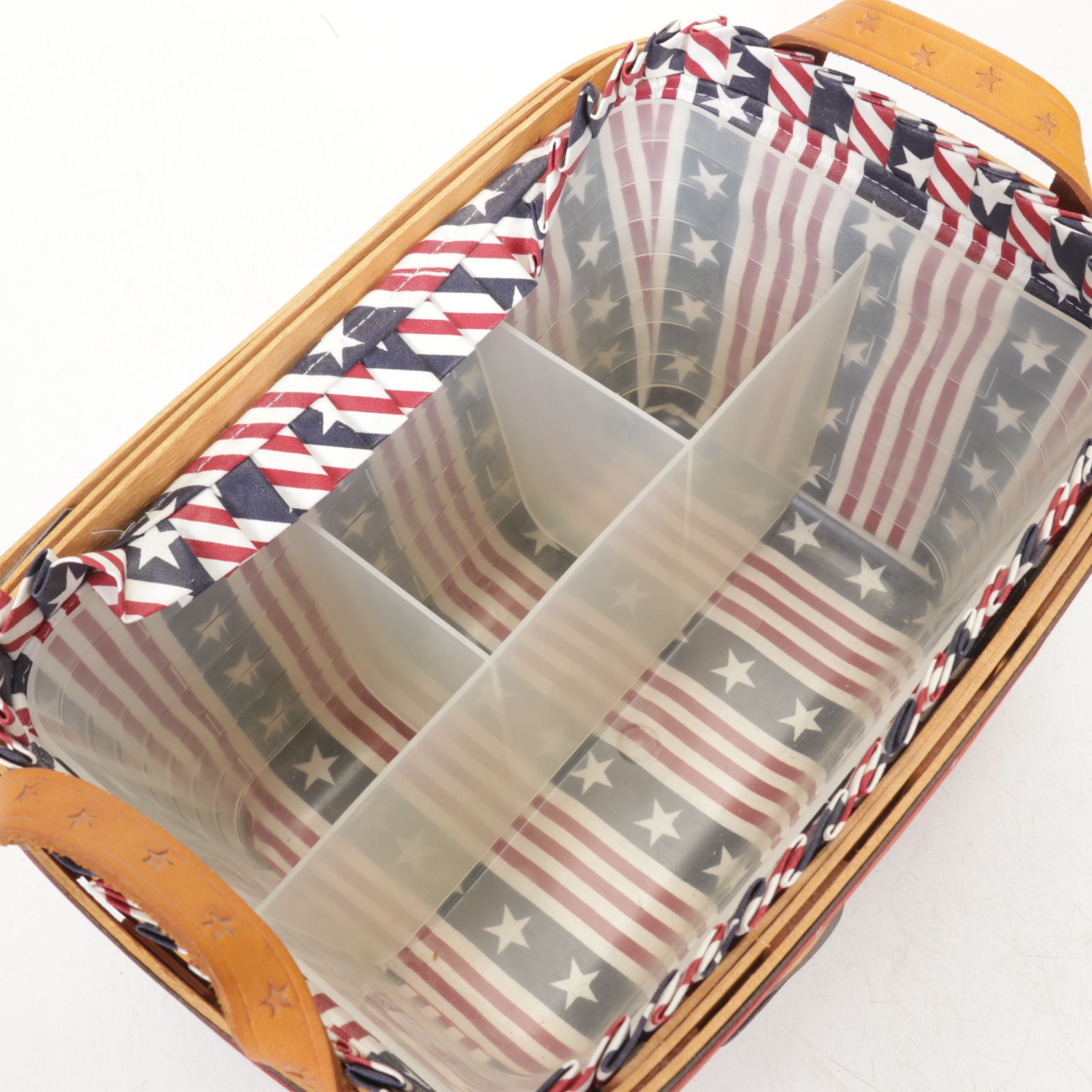 Longaberger "Bee Basket" with Other Patriotic Woven Baskets