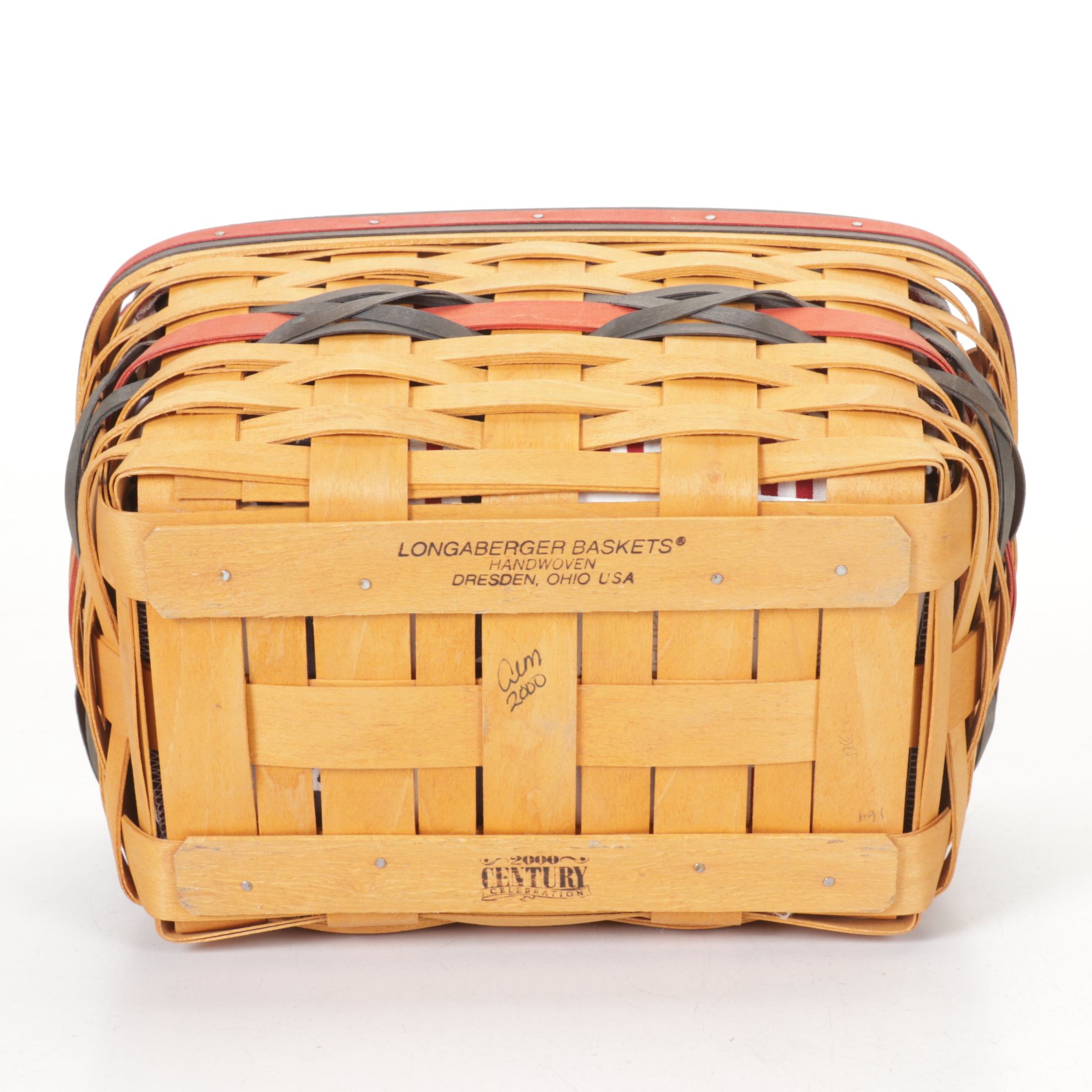 Longaberger "Bee Basket" with Other Patriotic Woven Baskets