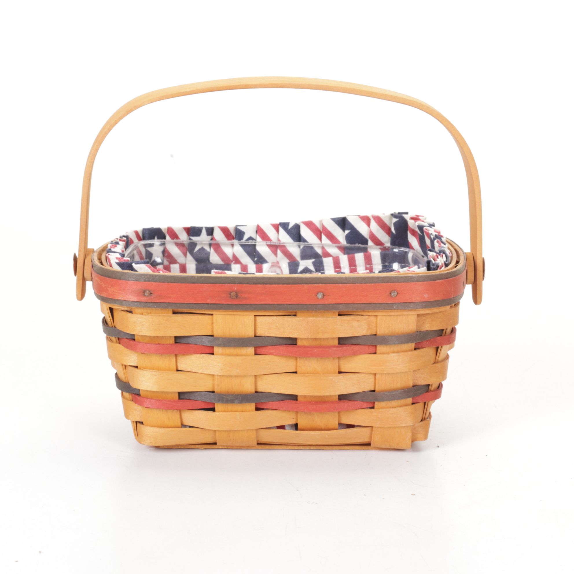 Longaberger "Bee Basket" with Other Patriotic Woven Baskets
