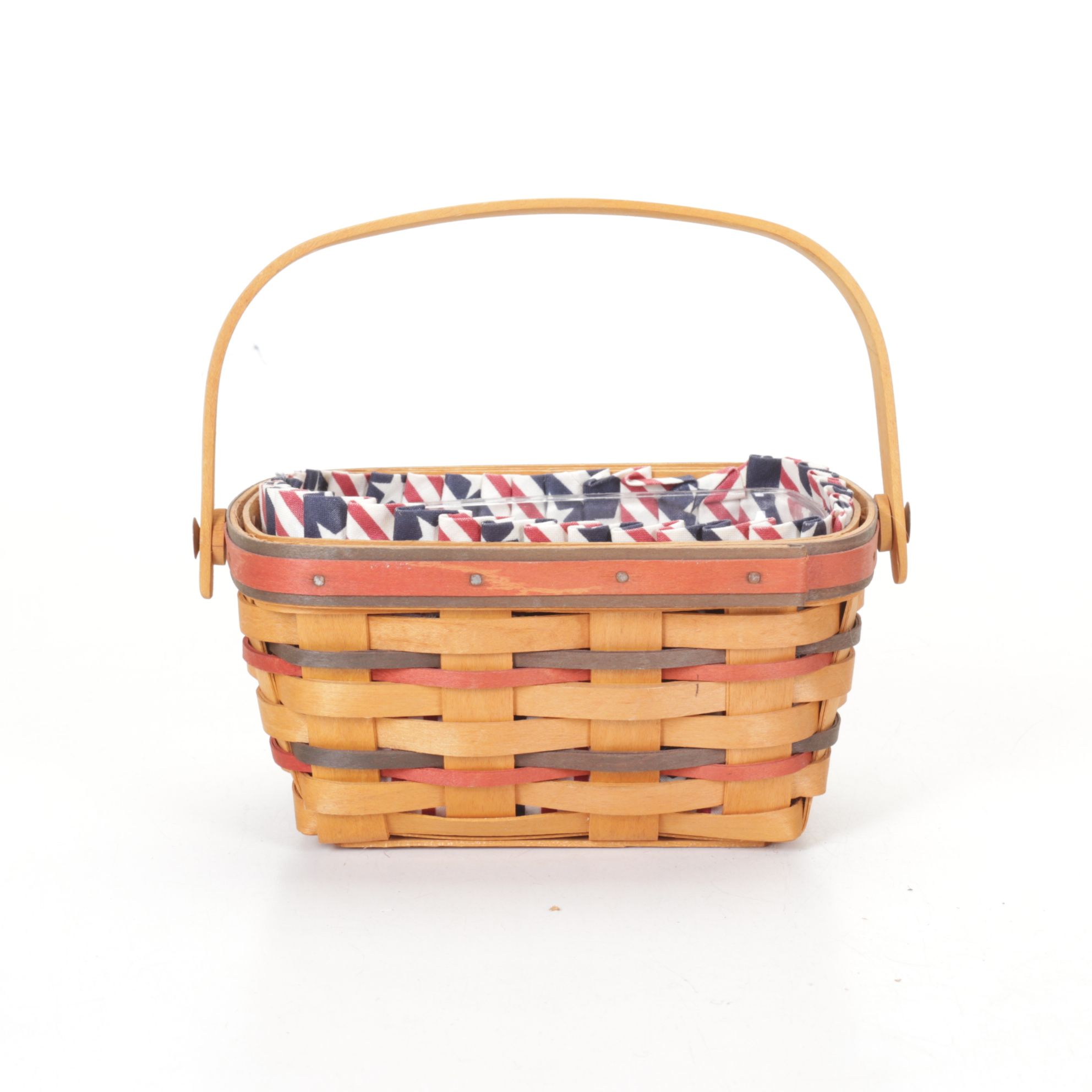 Longaberger "Bee Basket" with Other Patriotic Woven Baskets