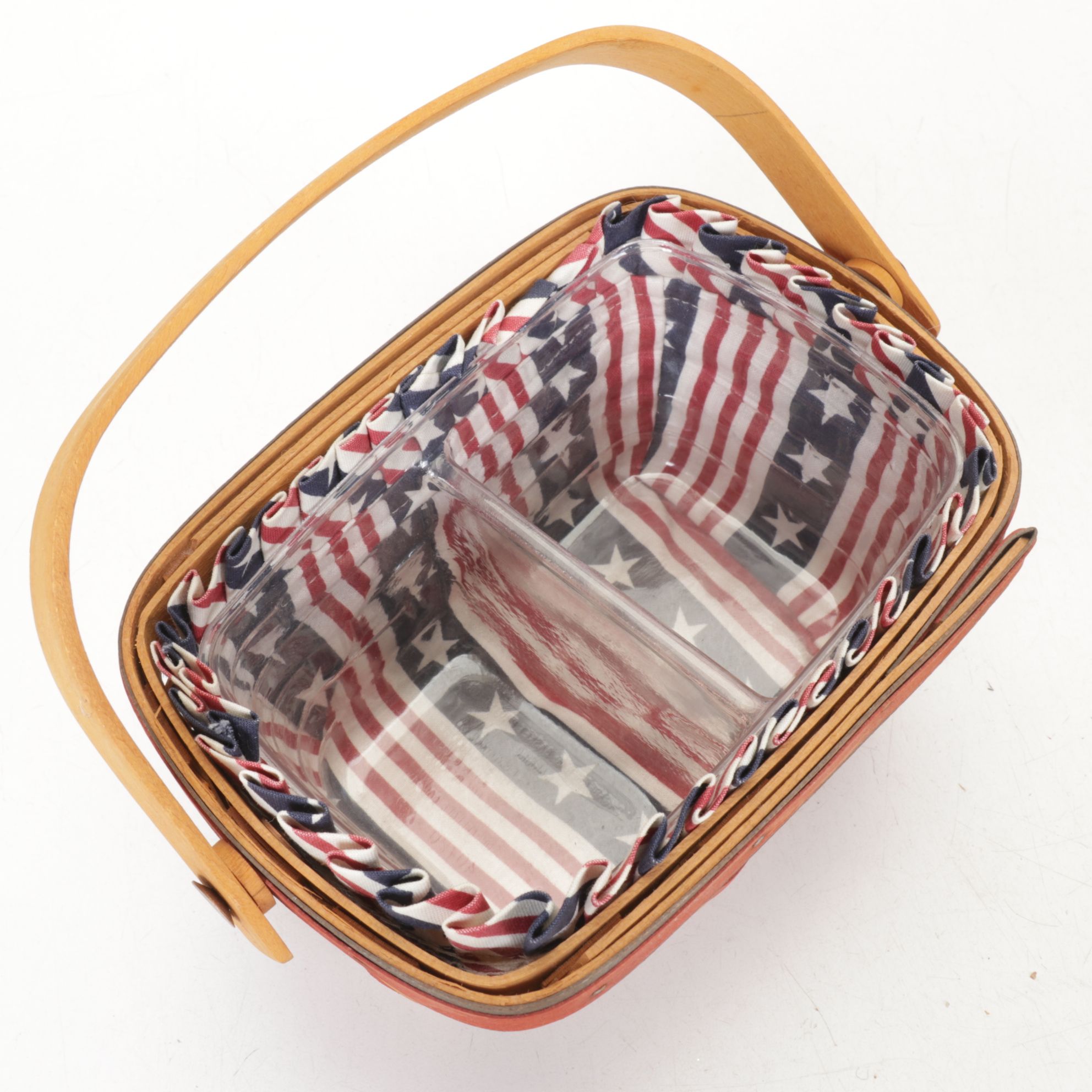 Longaberger "Bee Basket" with Other Patriotic Woven Baskets
