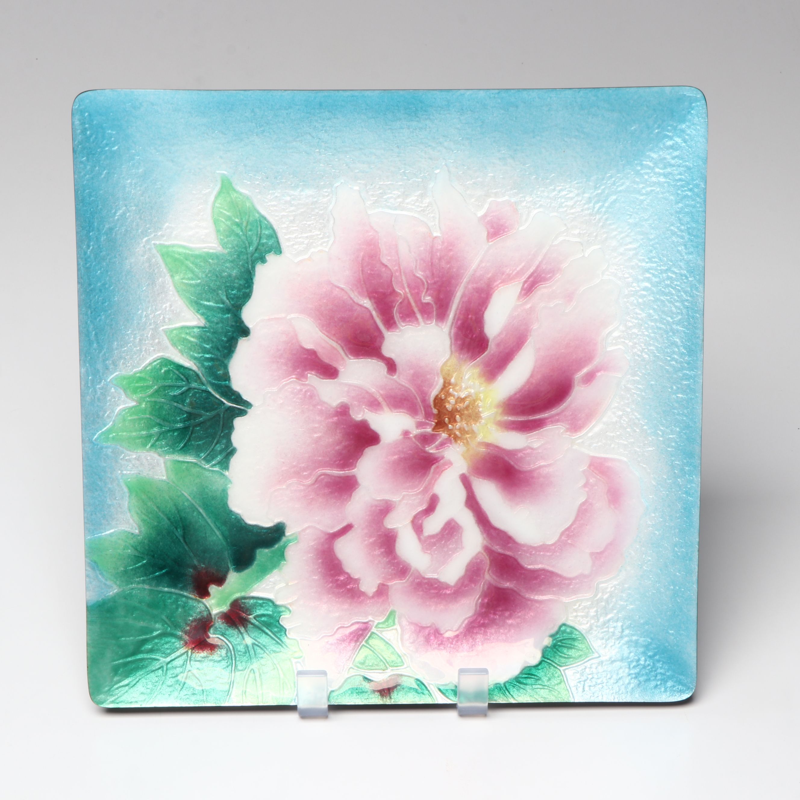 Japanese Ando Cloisonné Floral and Landscape Motif Enamel Trays