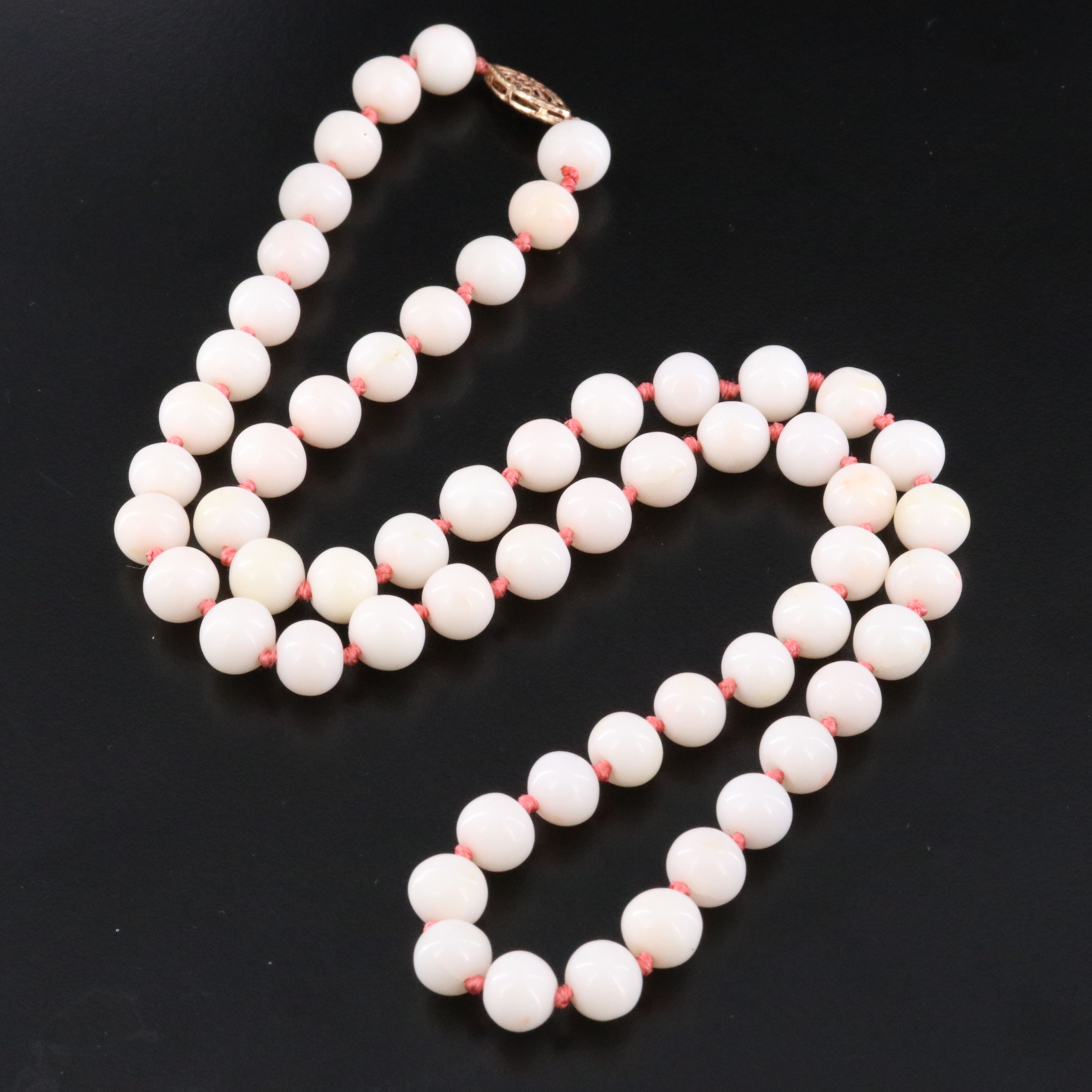 Coral Necklace with 14K Clasp