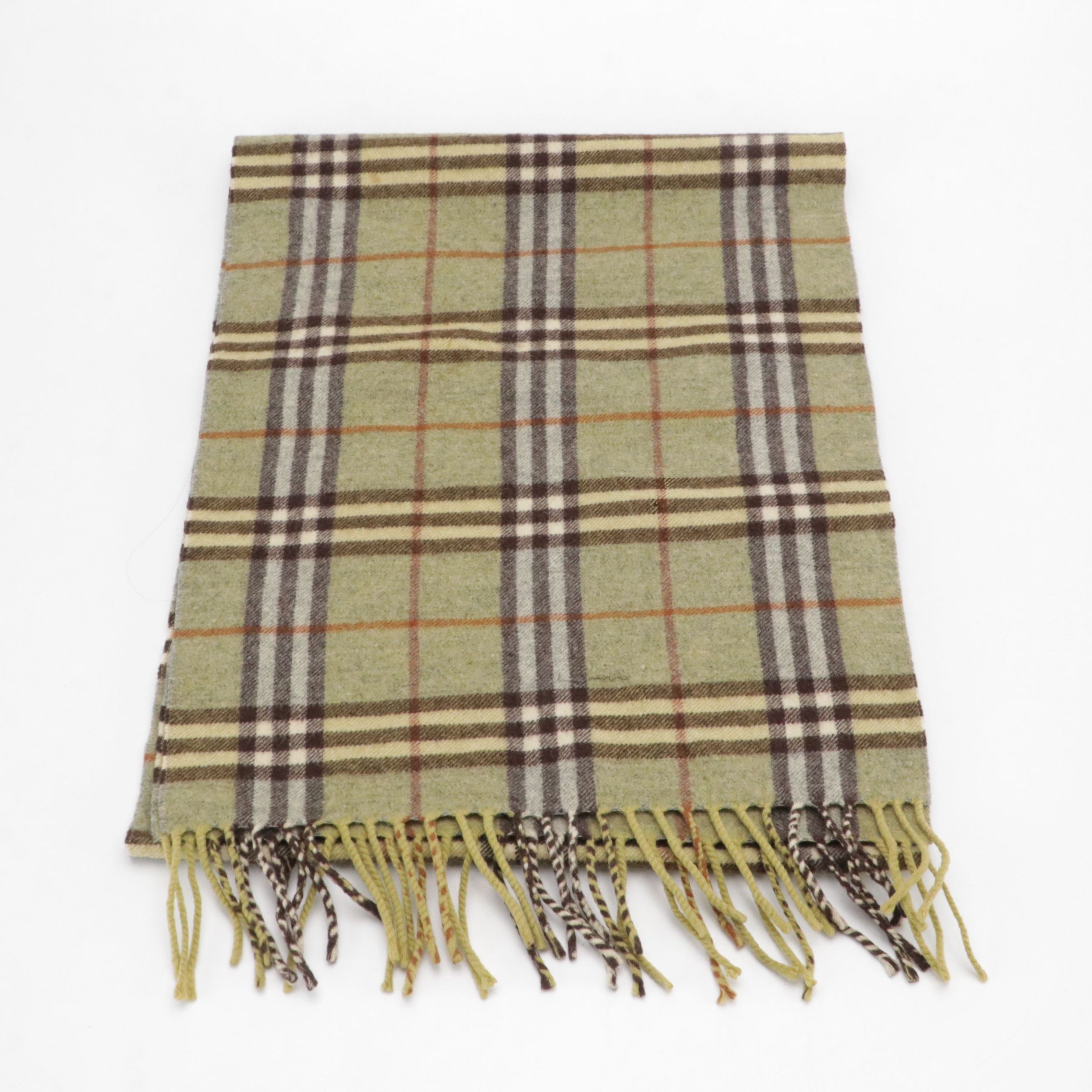Burberrys Cashmere and Wool Blend Fringe Scarf