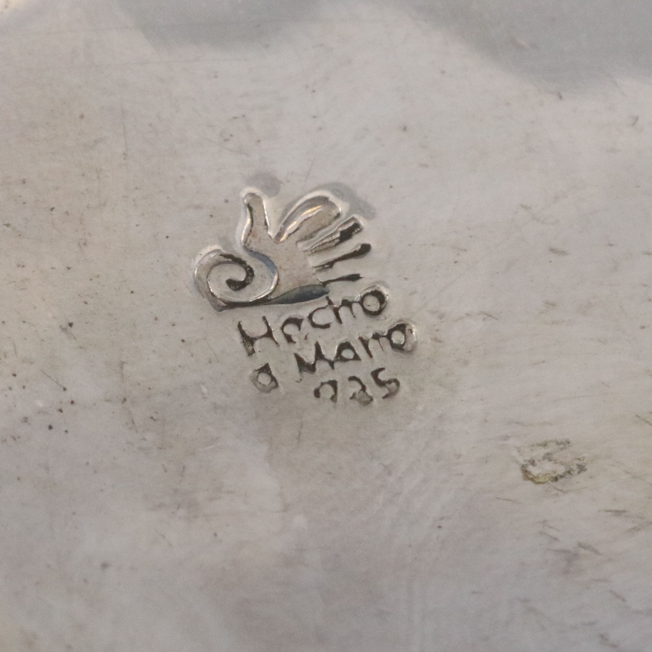 Mexican Sterling, Brass and Copper Stone Inlay Parrot Bracelet