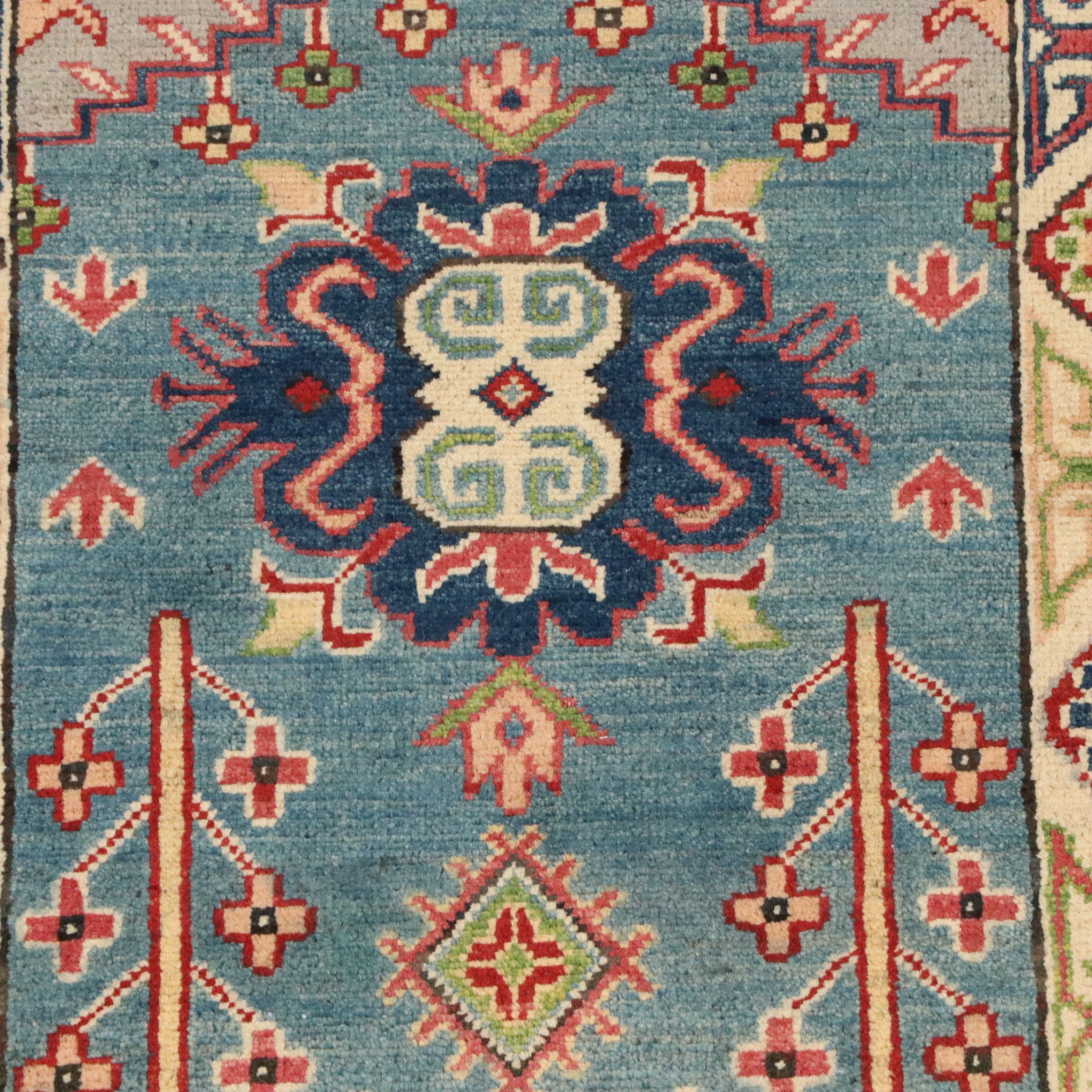 2'4 x 6' Hand-Knotted Afghan Kazak Carpet Runner