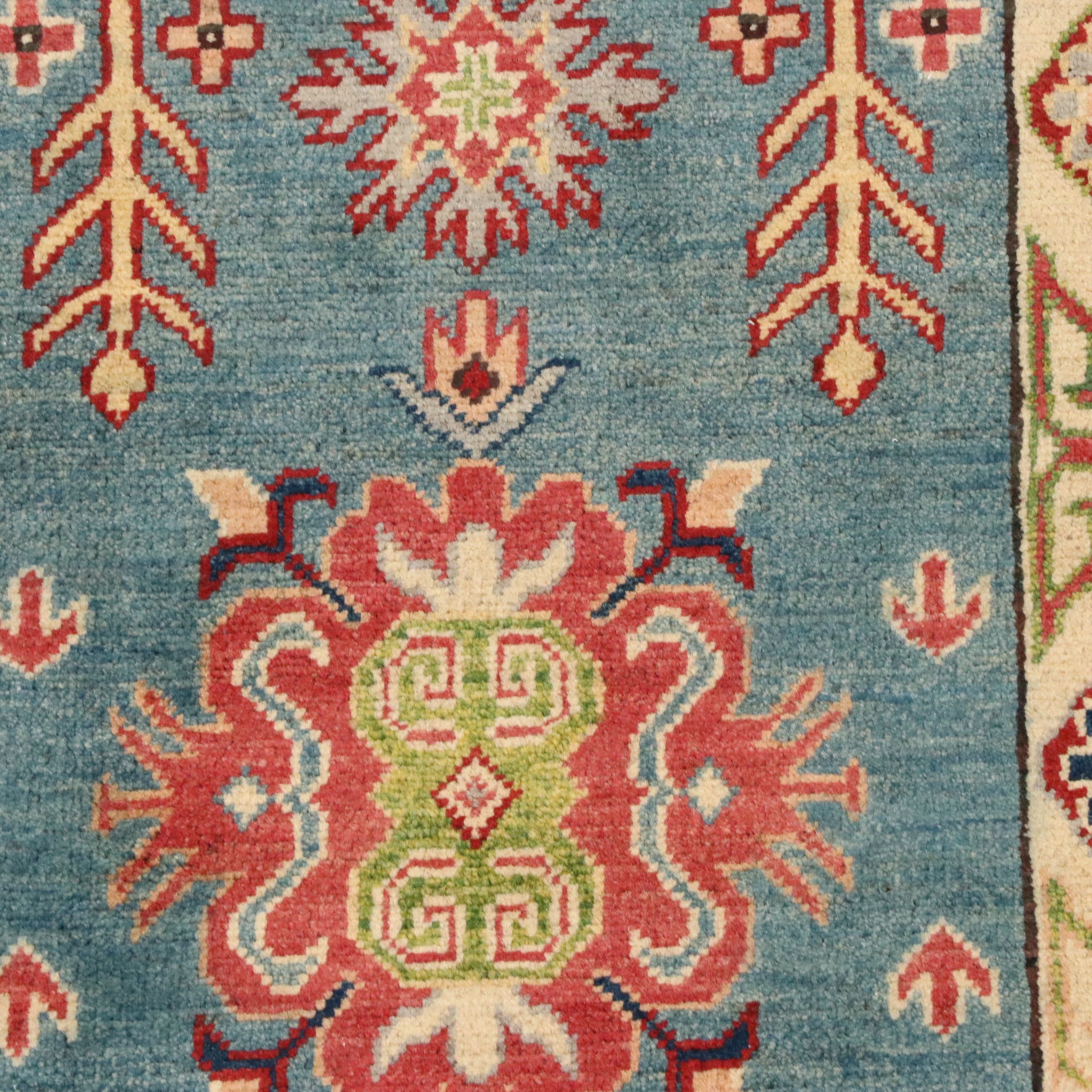 2'4 x 6' Hand-Knotted Afghan Kazak Carpet Runner