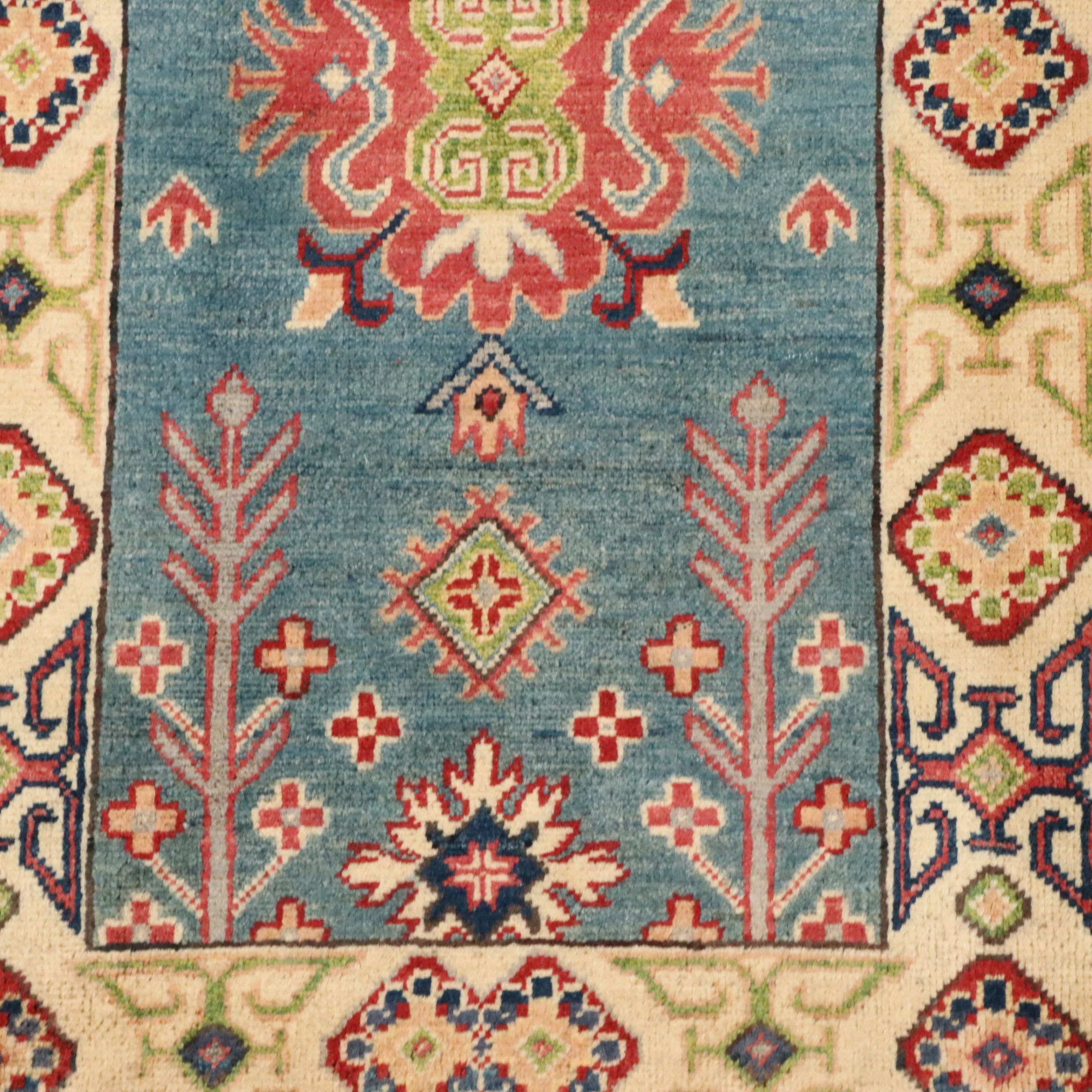 2'4 x 6' Hand-Knotted Afghan Kazak Carpet Runner