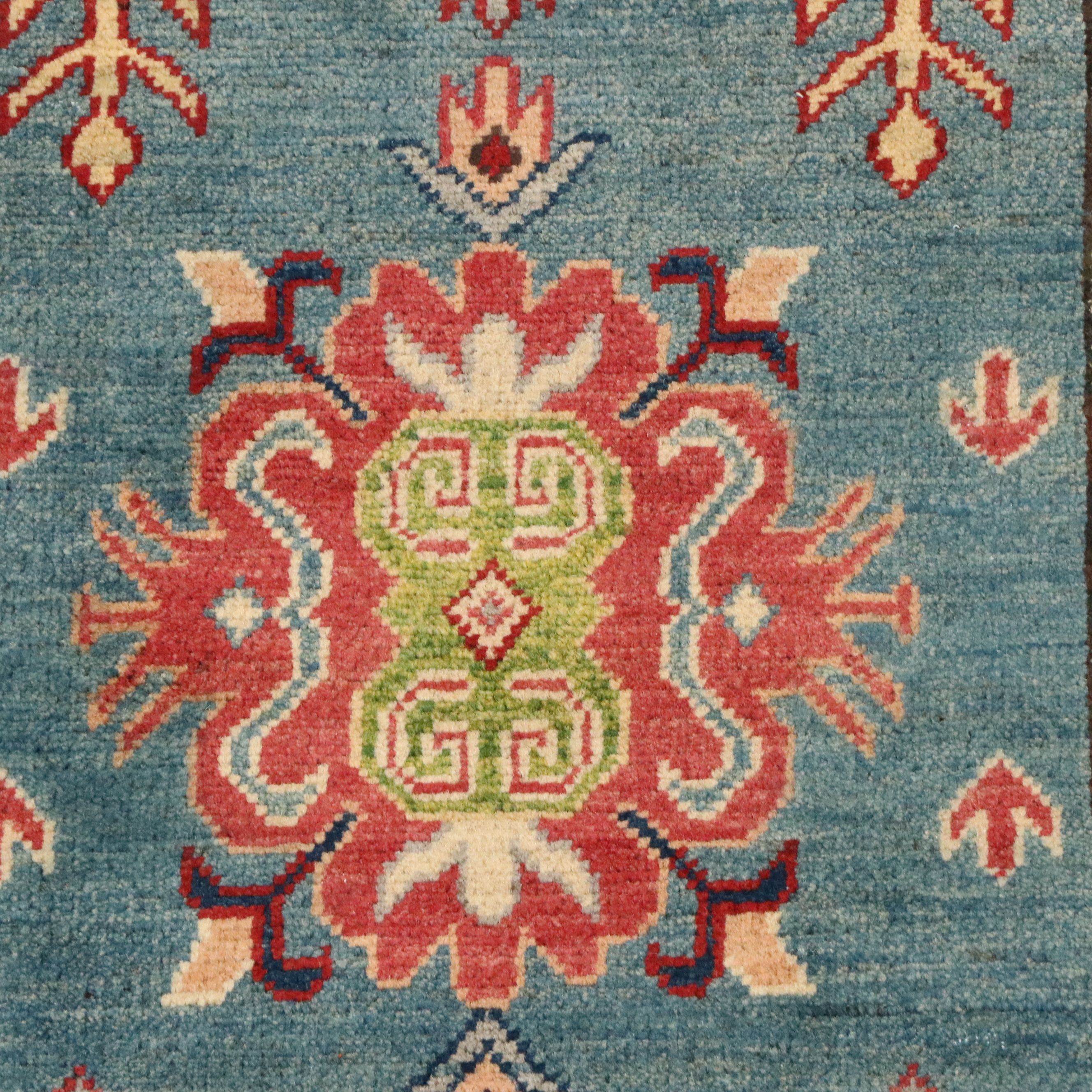 2'4 x 6' Hand-Knotted Afghan Kazak Carpet Runner