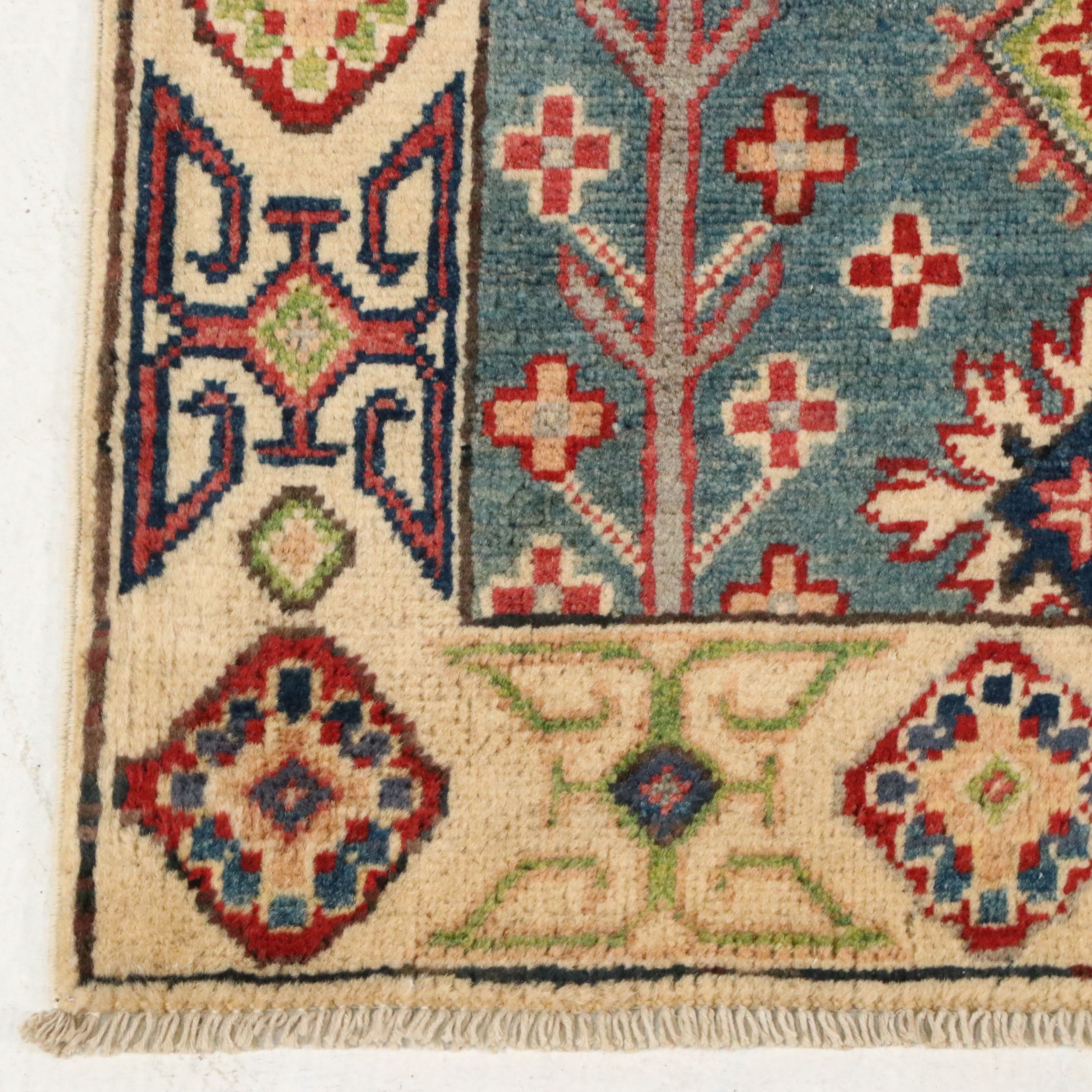 2'4 x 6' Hand-Knotted Afghan Kazak Carpet Runner