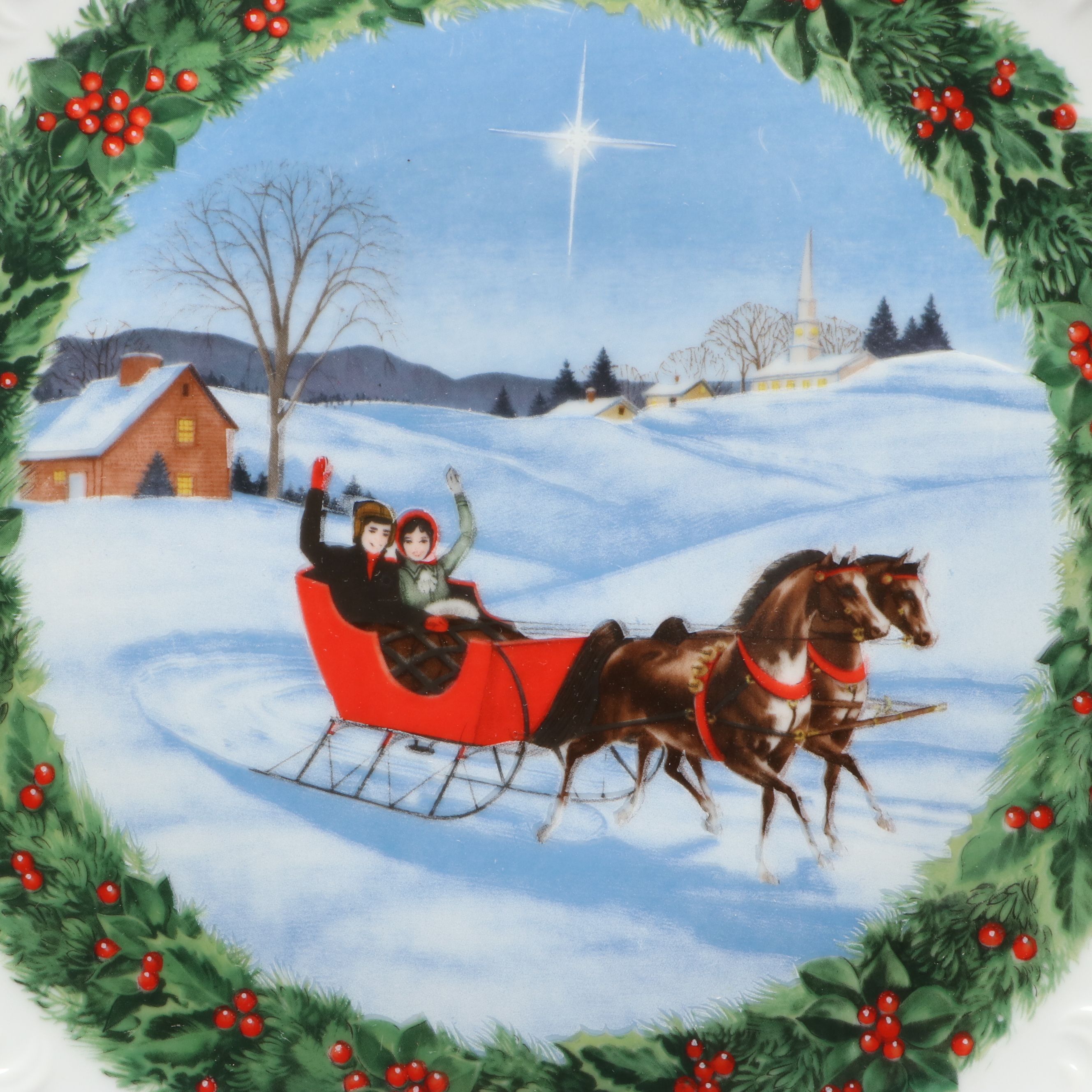 Himark Tiered Server with "King Tom" and More Vintage Holiday Plates