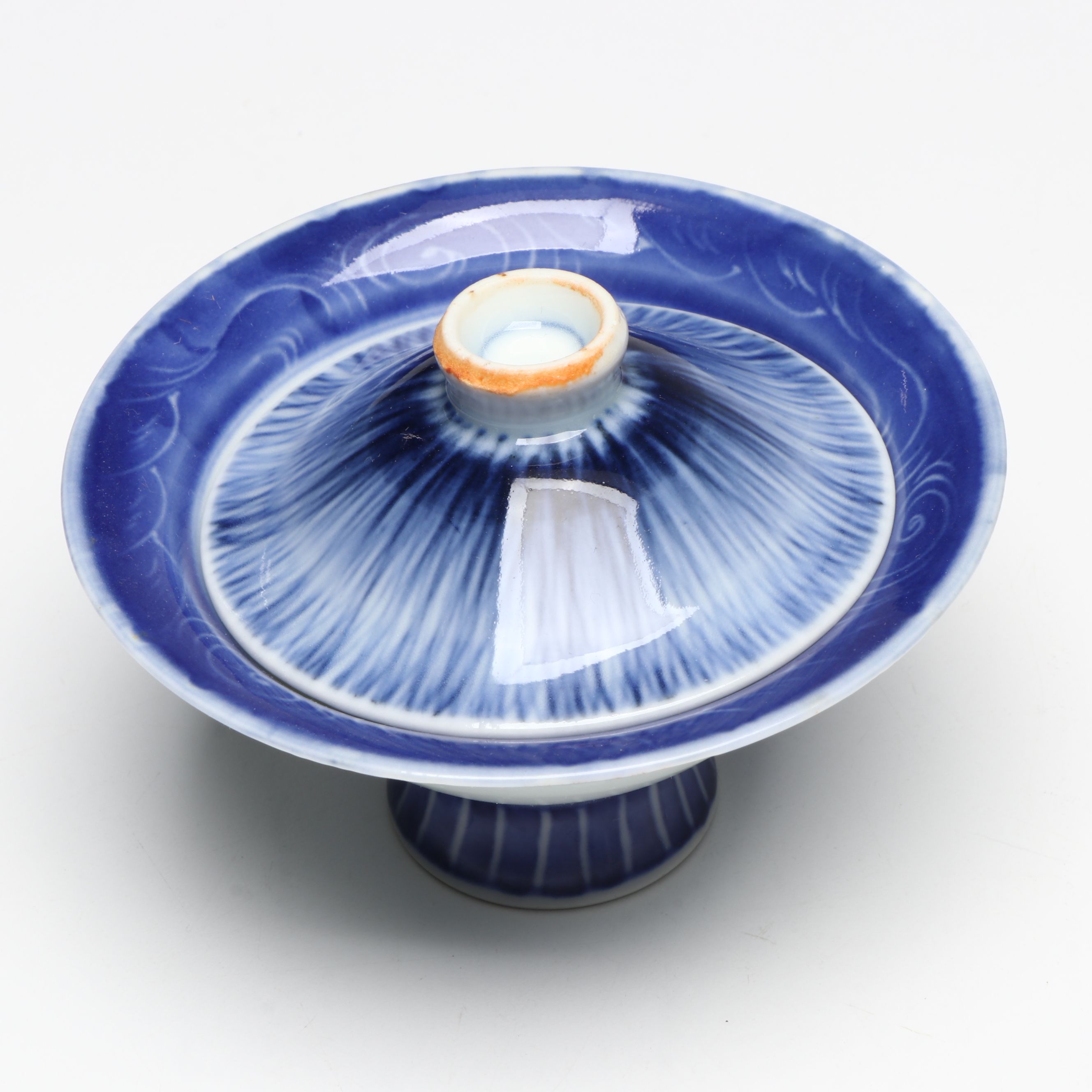 Japanese Blue and White Porcelain Sake Set, Lidded Chawan Bowls and More