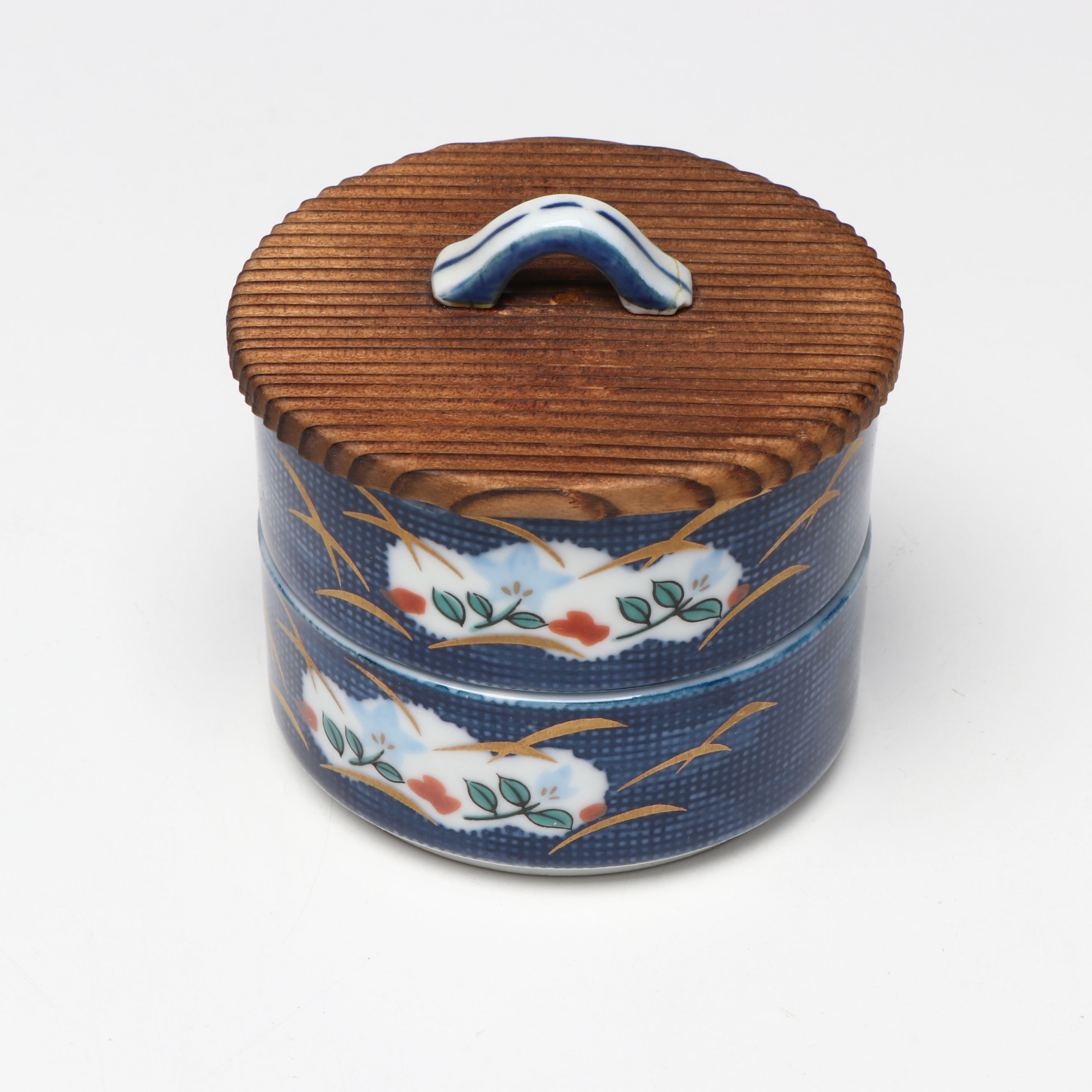 Japanese Blue and White Porcelain Sake Set, Lidded Chawan Bowls and More