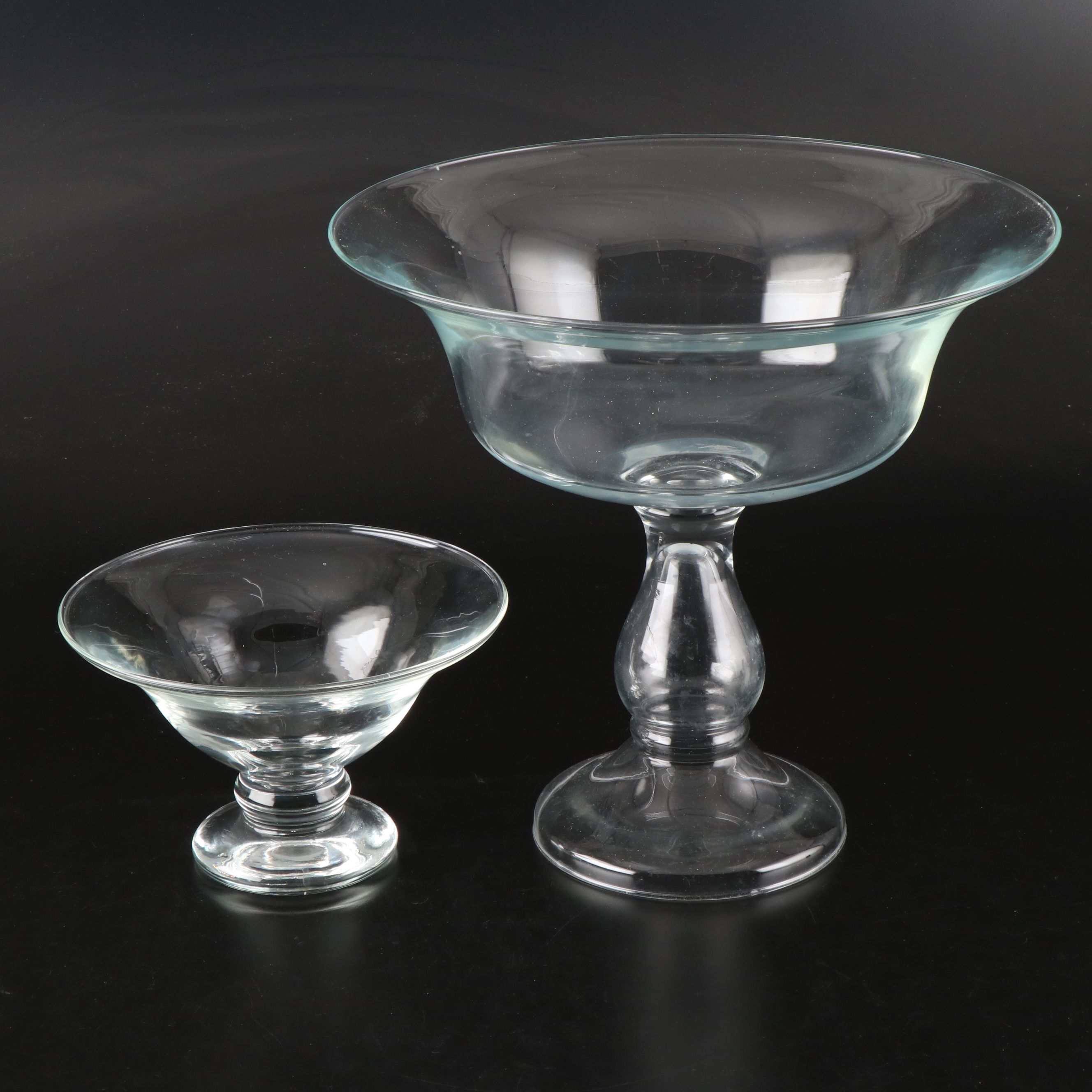 Clear Glass Centerpiece Pedestal Bowl and Compote