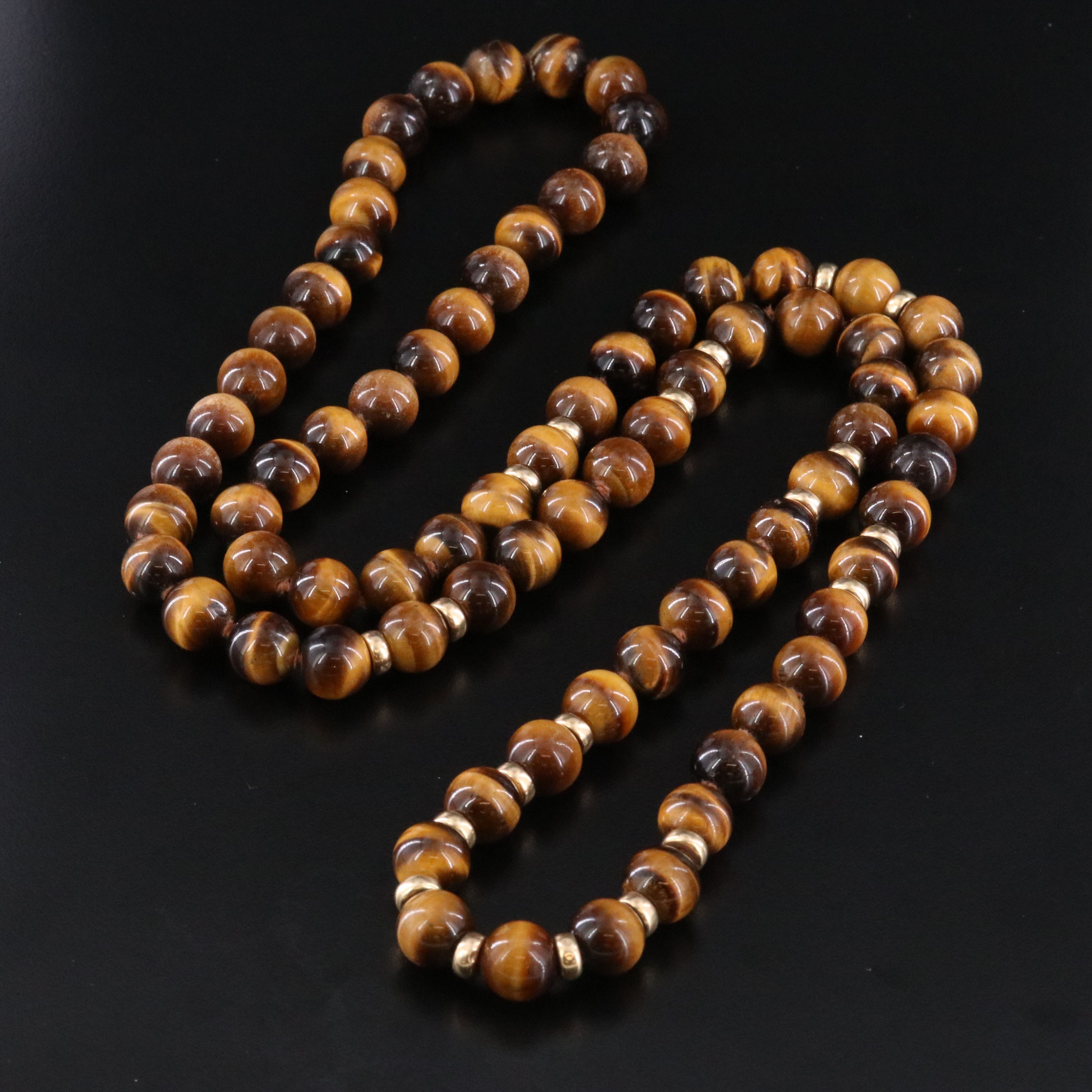 14K Tiger's Eye Endless Necklace