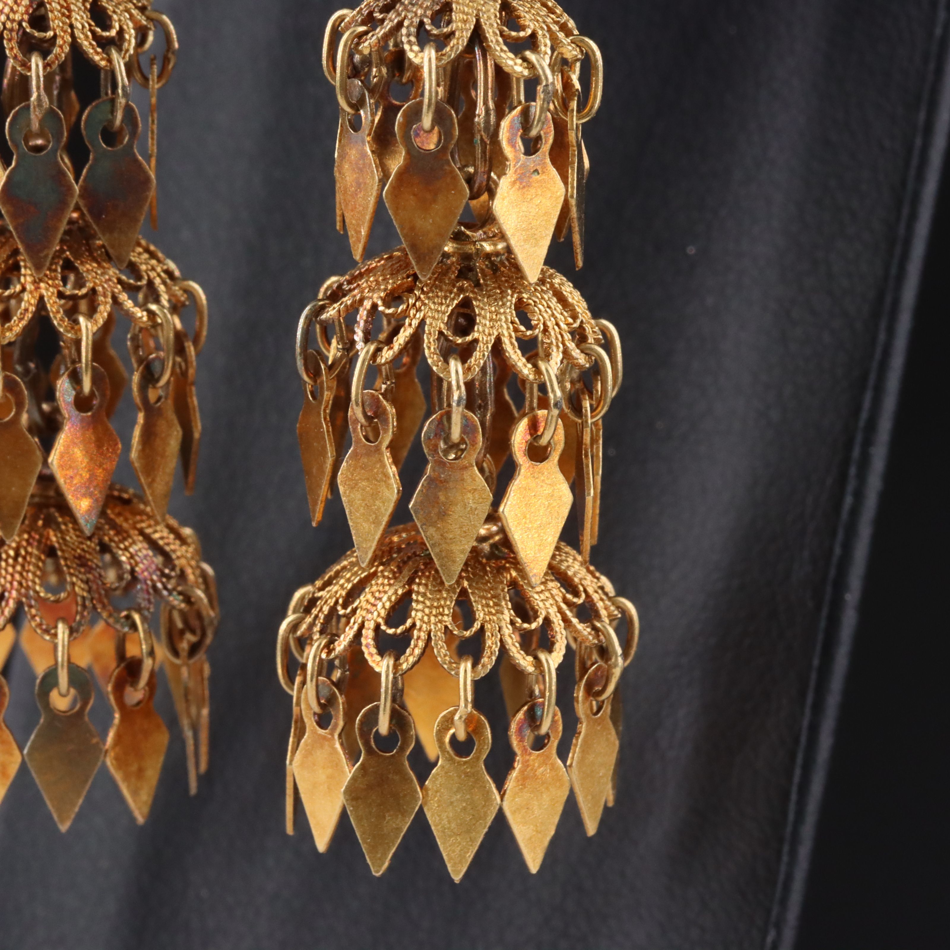 Vintage 10K and 14K Gold Jhumka Earrings