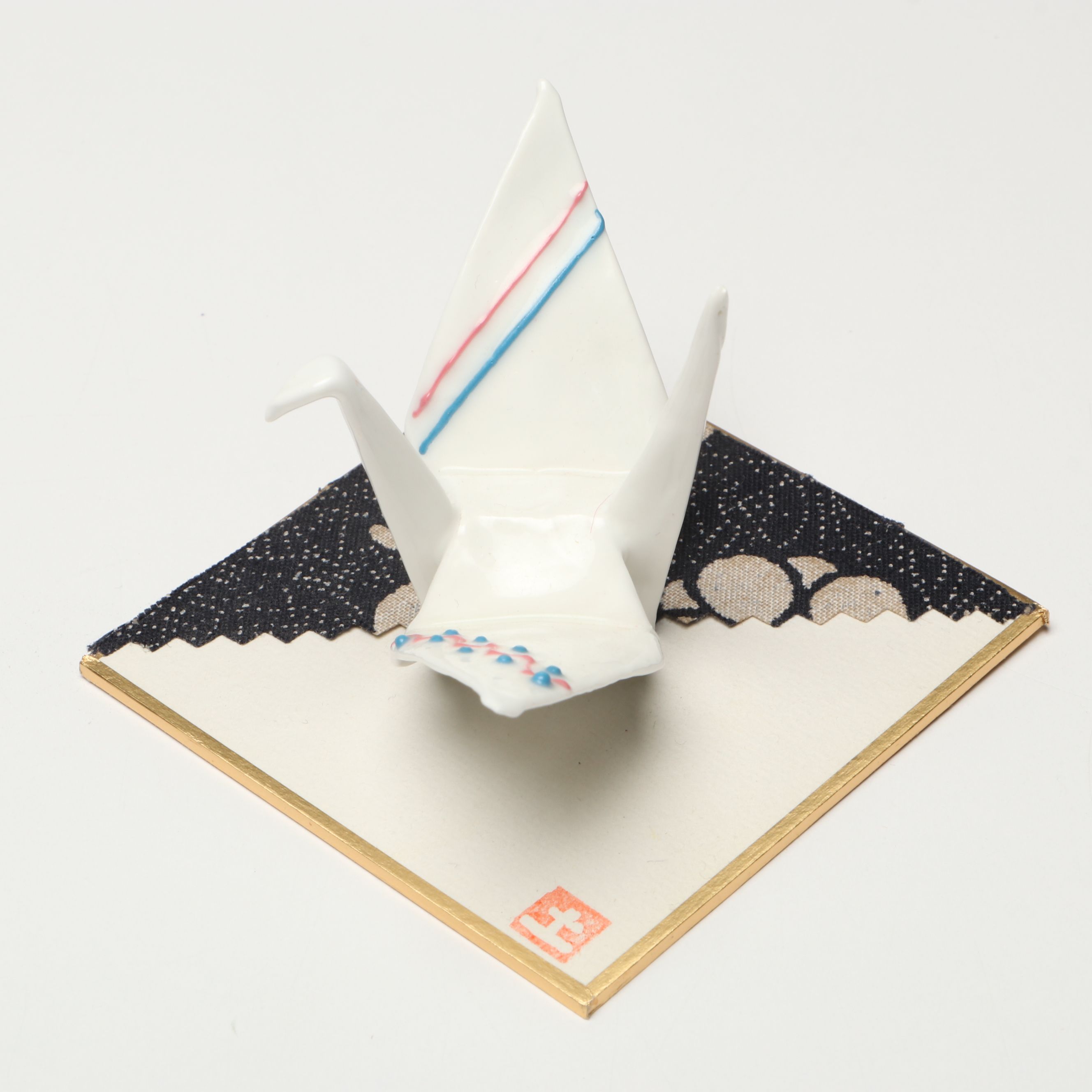 Japanese Origami Crane and Fish Ceramic Chopstick Rests