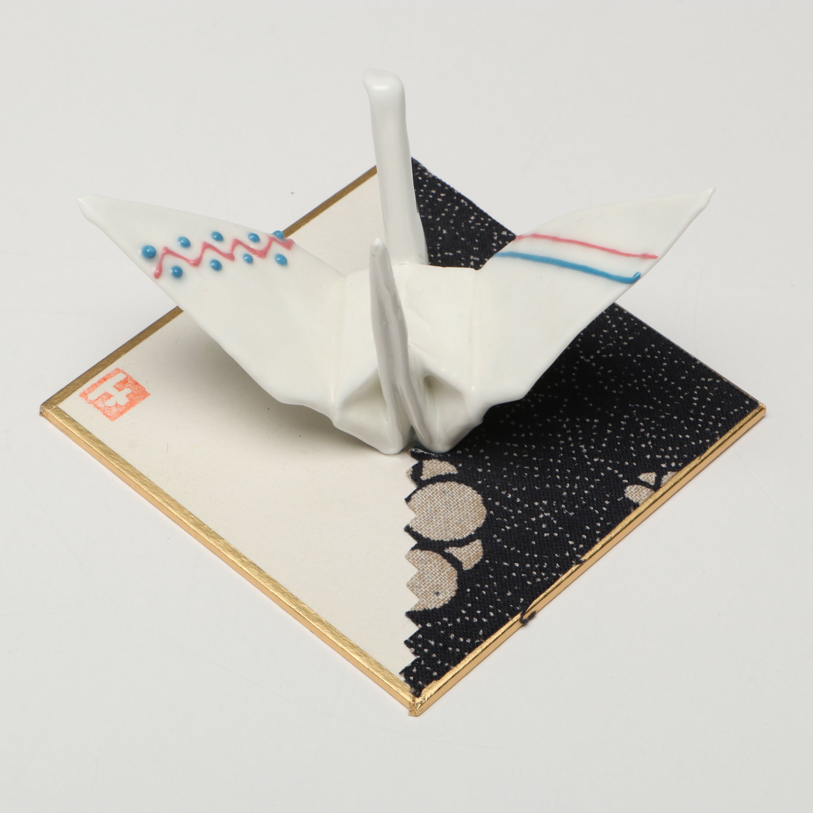 Japanese Origami Crane and Fish Ceramic Chopstick Rests