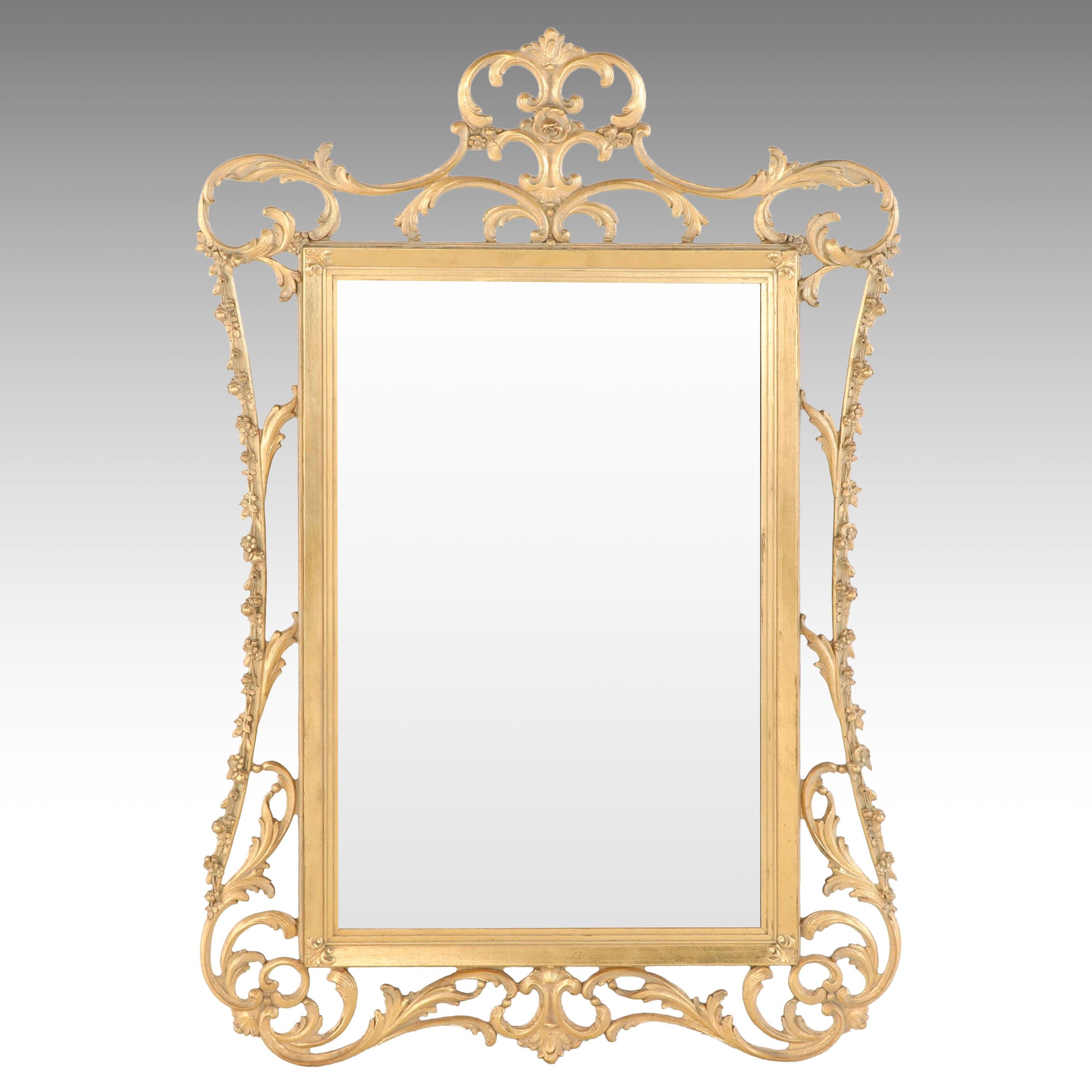 Baroque Style Gilt Finish Wall Mirror
