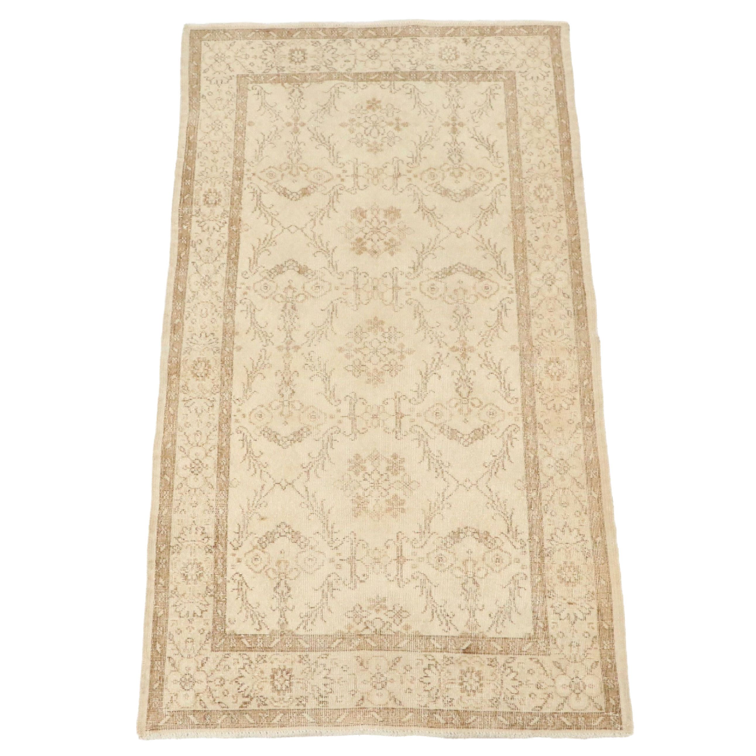 3'10 x 7' Hand-Knotted Turkish Oushak Area Rug