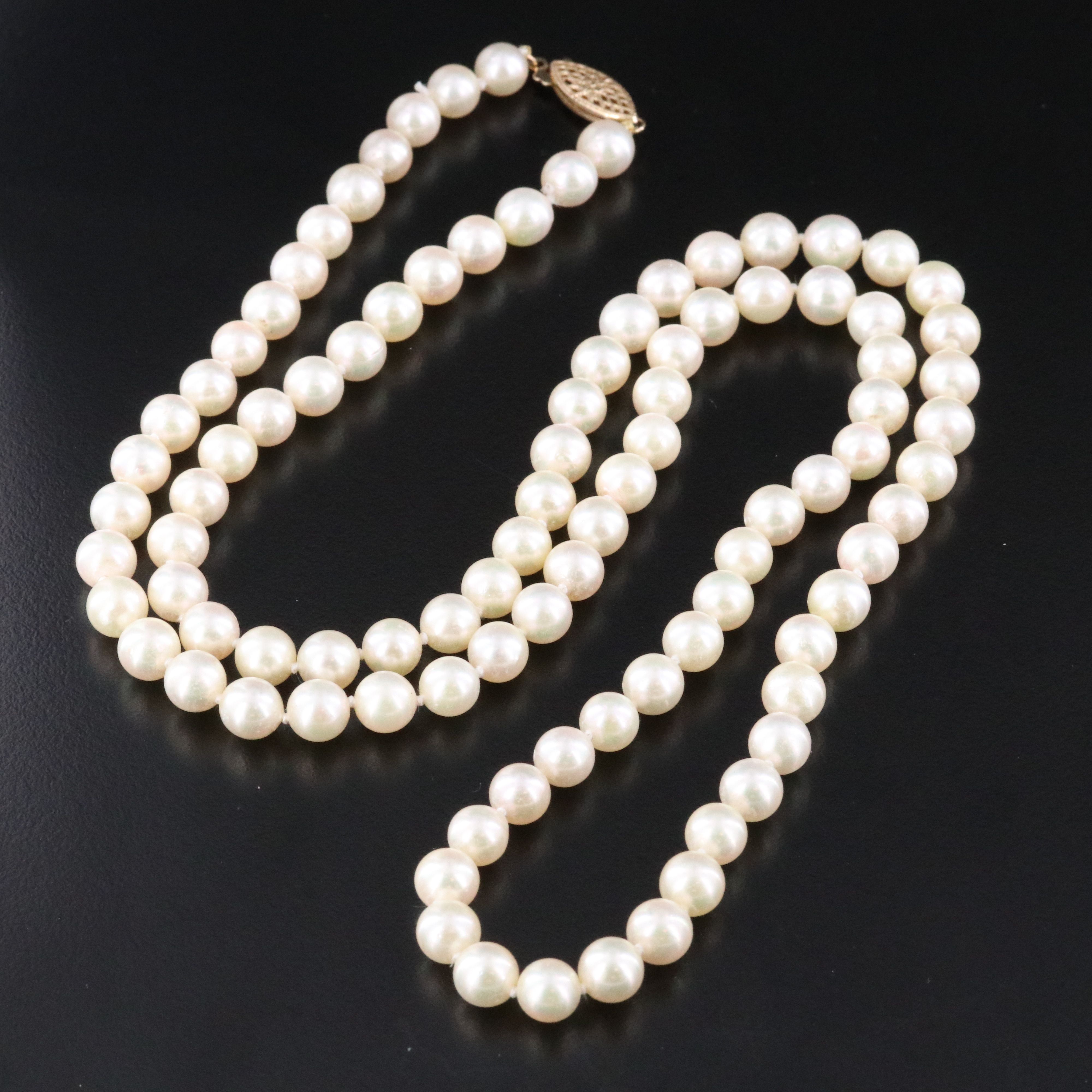Pearl Necklace with 14K Clasp