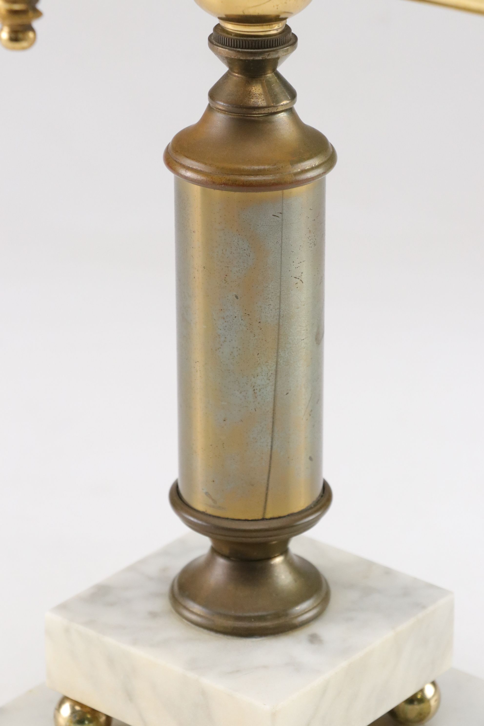 Double Student Lamp with Milk Glass Shades