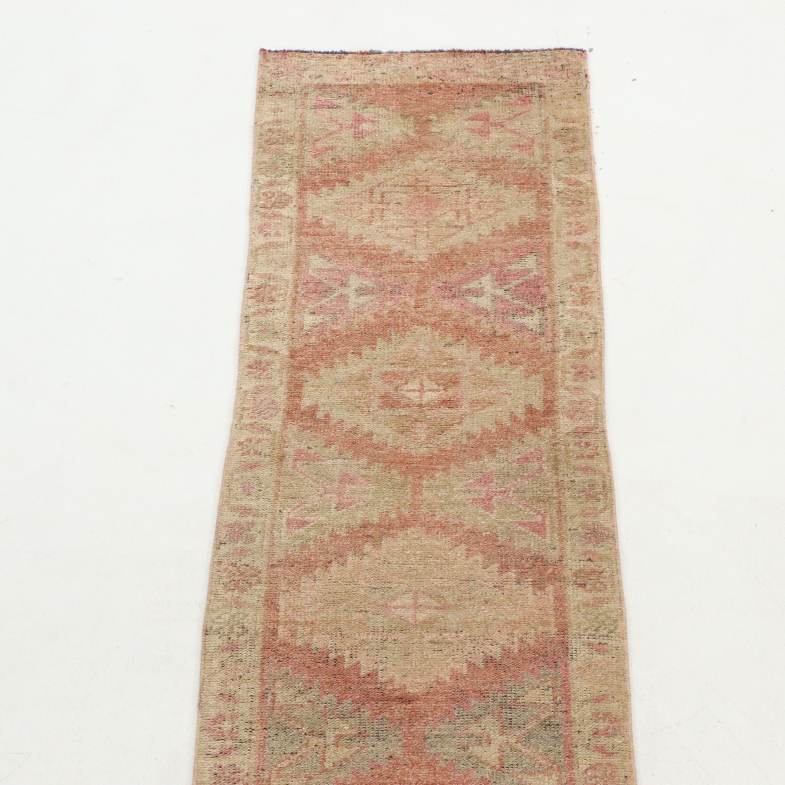 2'3 x 13'3 Hand-Knotted Turkish Anatolian Carpet Runner