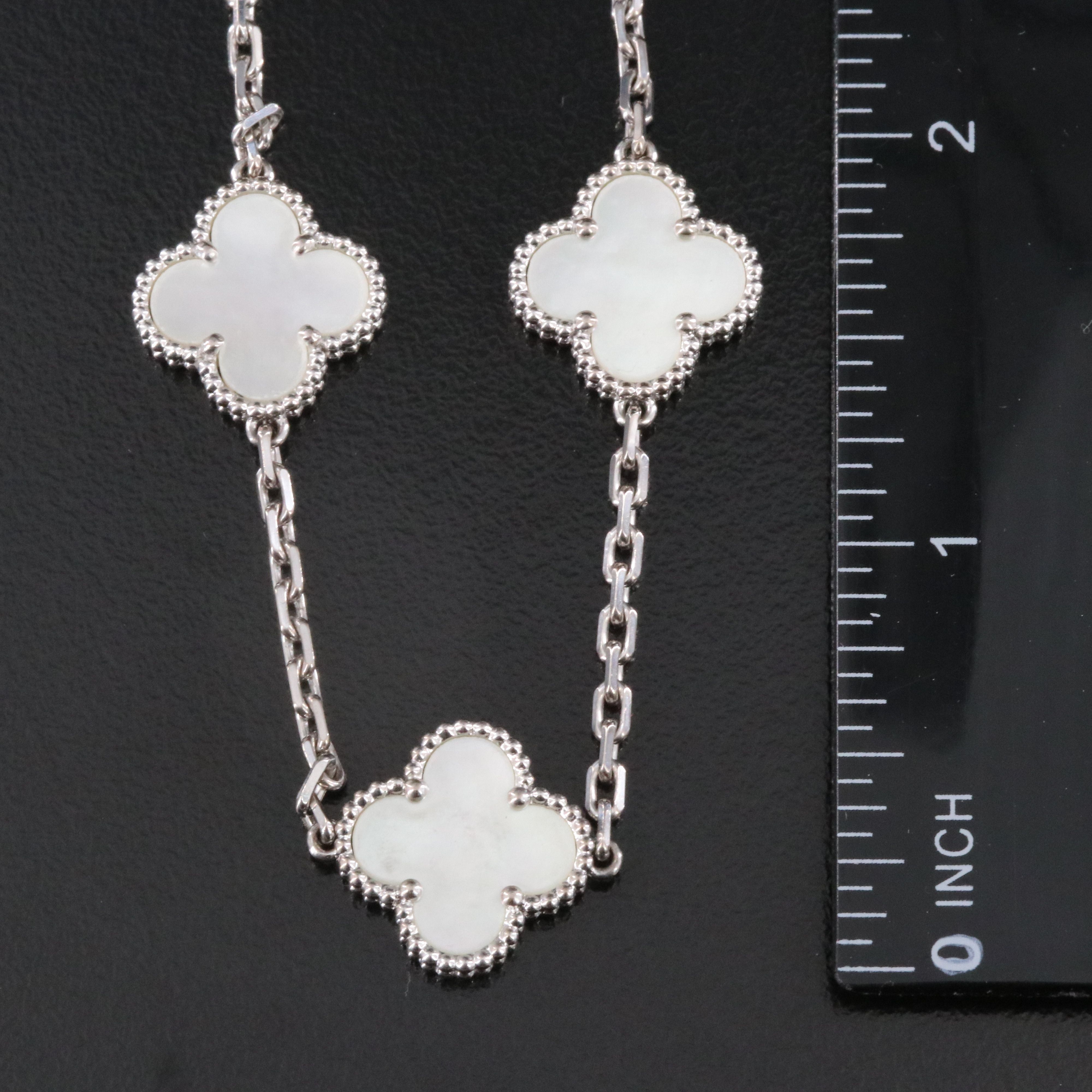 Van Cleef & Arpels Vintage Alhambra 18K 10 Motif Necklace with COA