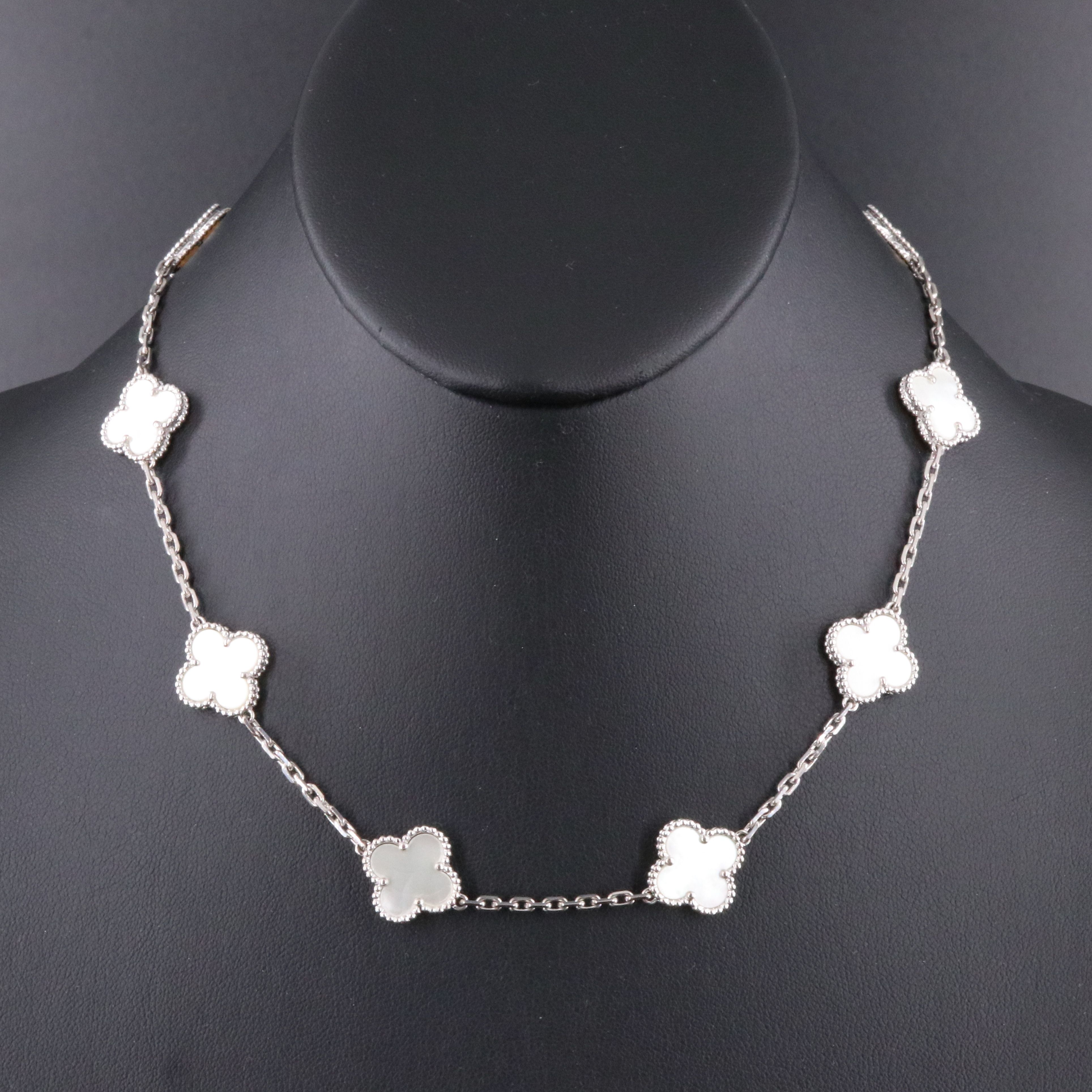 Van Cleef & Arpels Vintage Alhambra 18K 10 Motif Necklace with COA