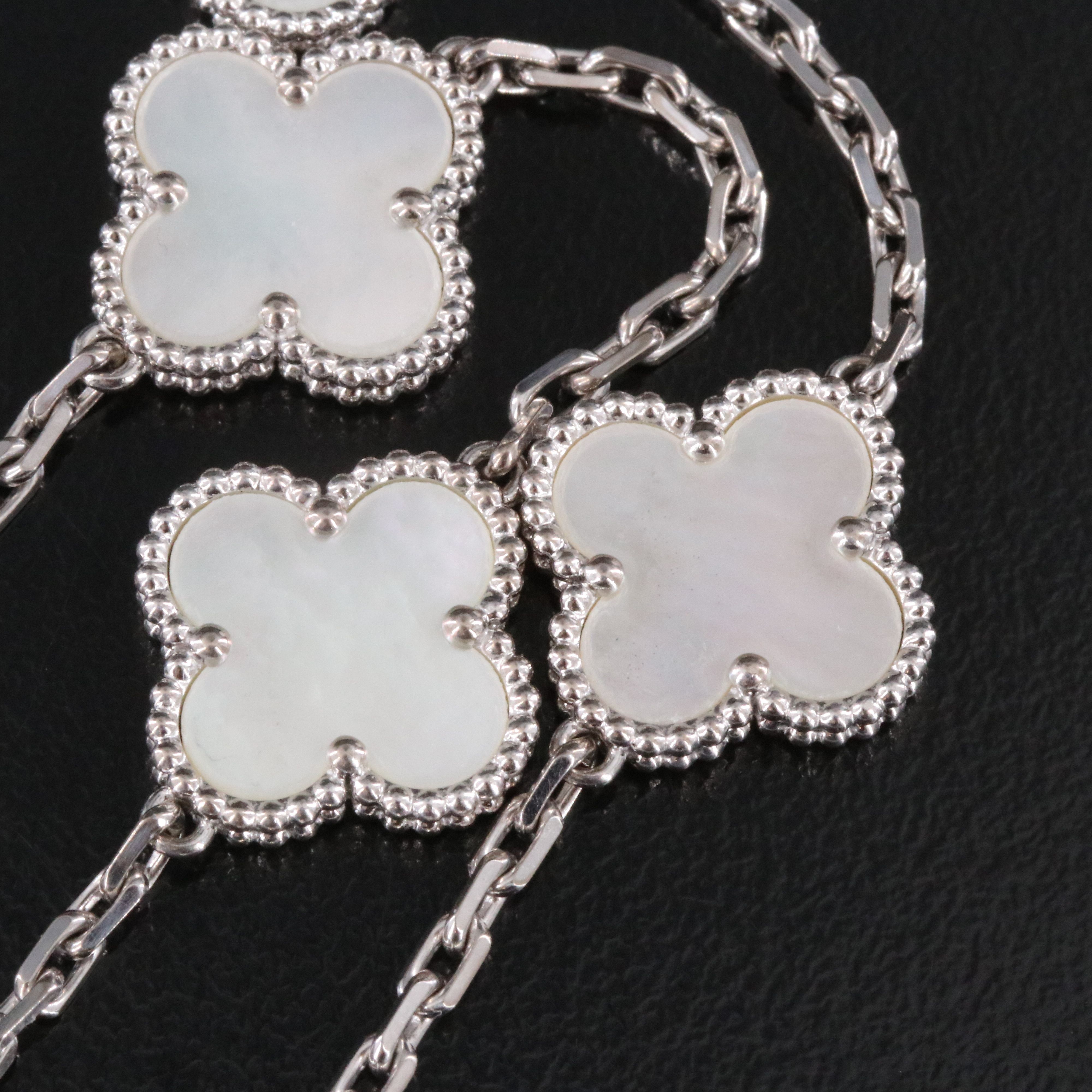 Van Cleef & Arpels Vintage Alhambra 18K 10 Motif Necklace with COA