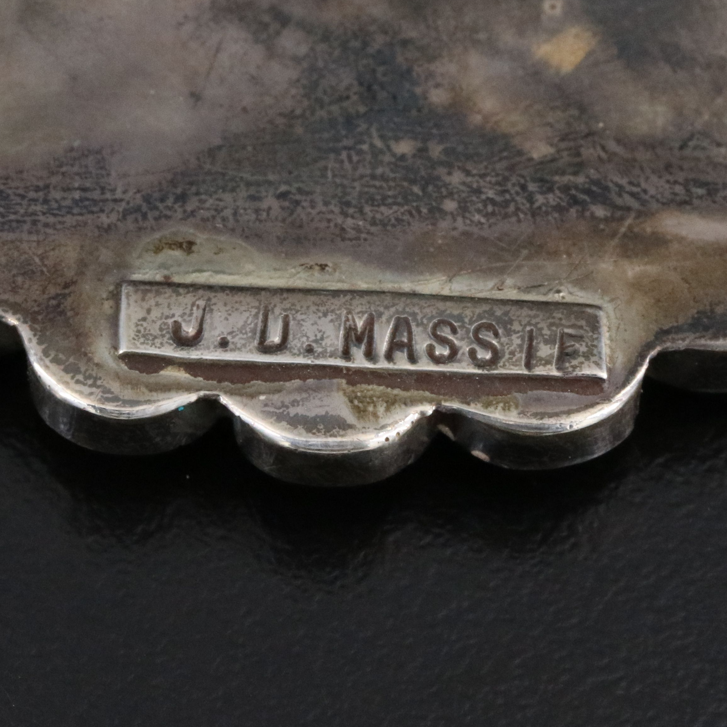 Jose & Dora Massie Zuni Sterling Stone Inlay Sunface Belt Buckle