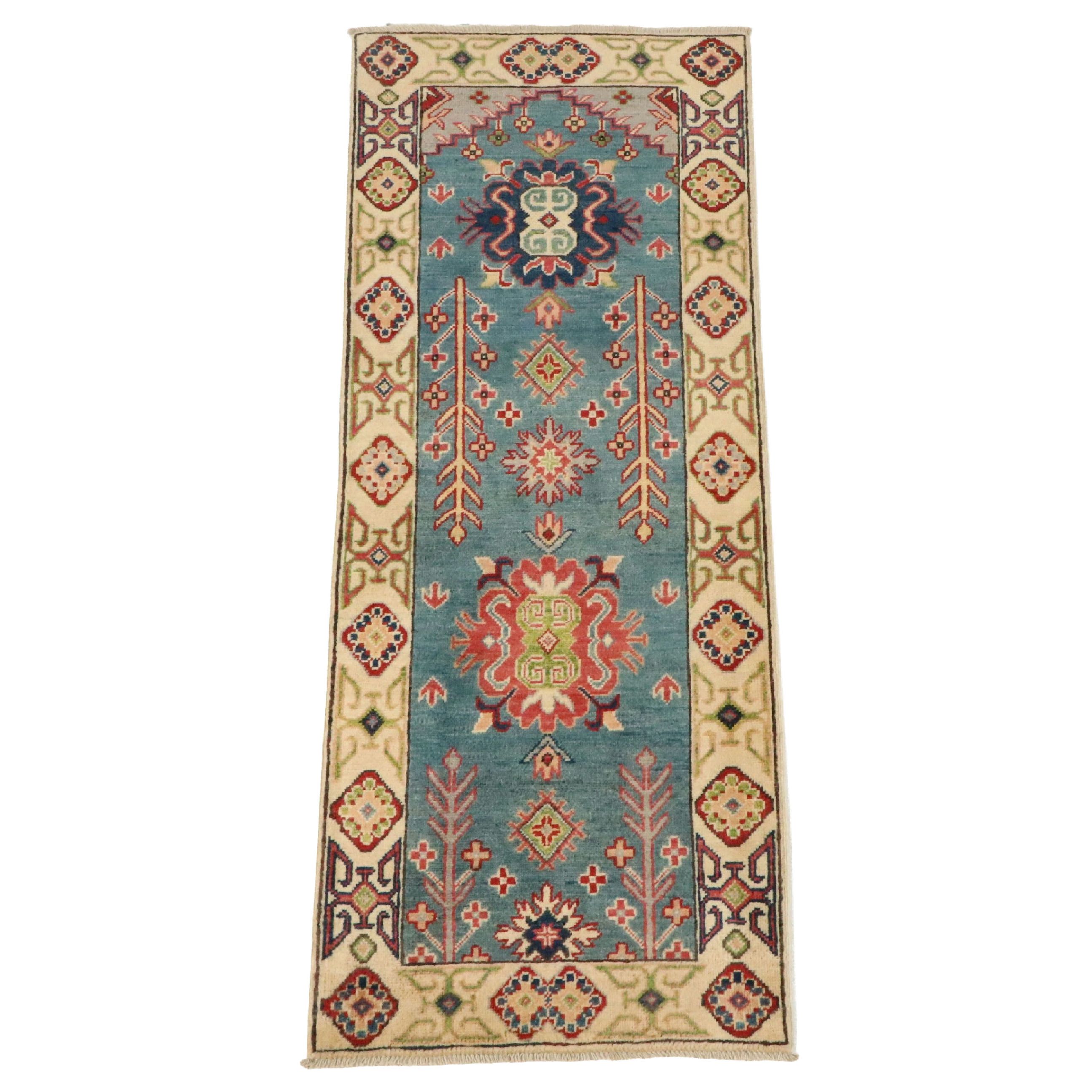 2'4 x 6' Hand-Knotted Afghan Kazak Carpet Runner