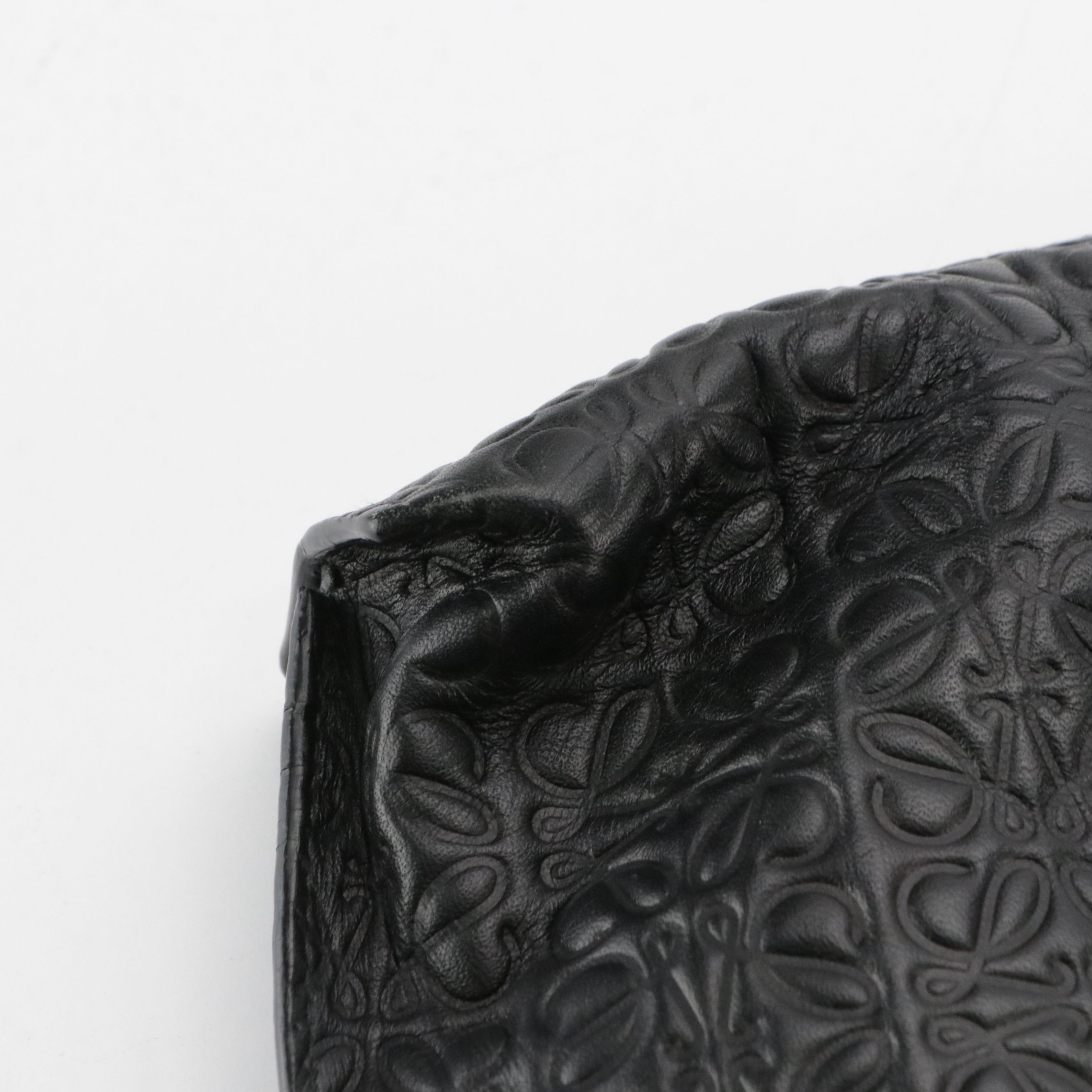Loewe Repeat T Pouch in Black Anagram Embossed Leather