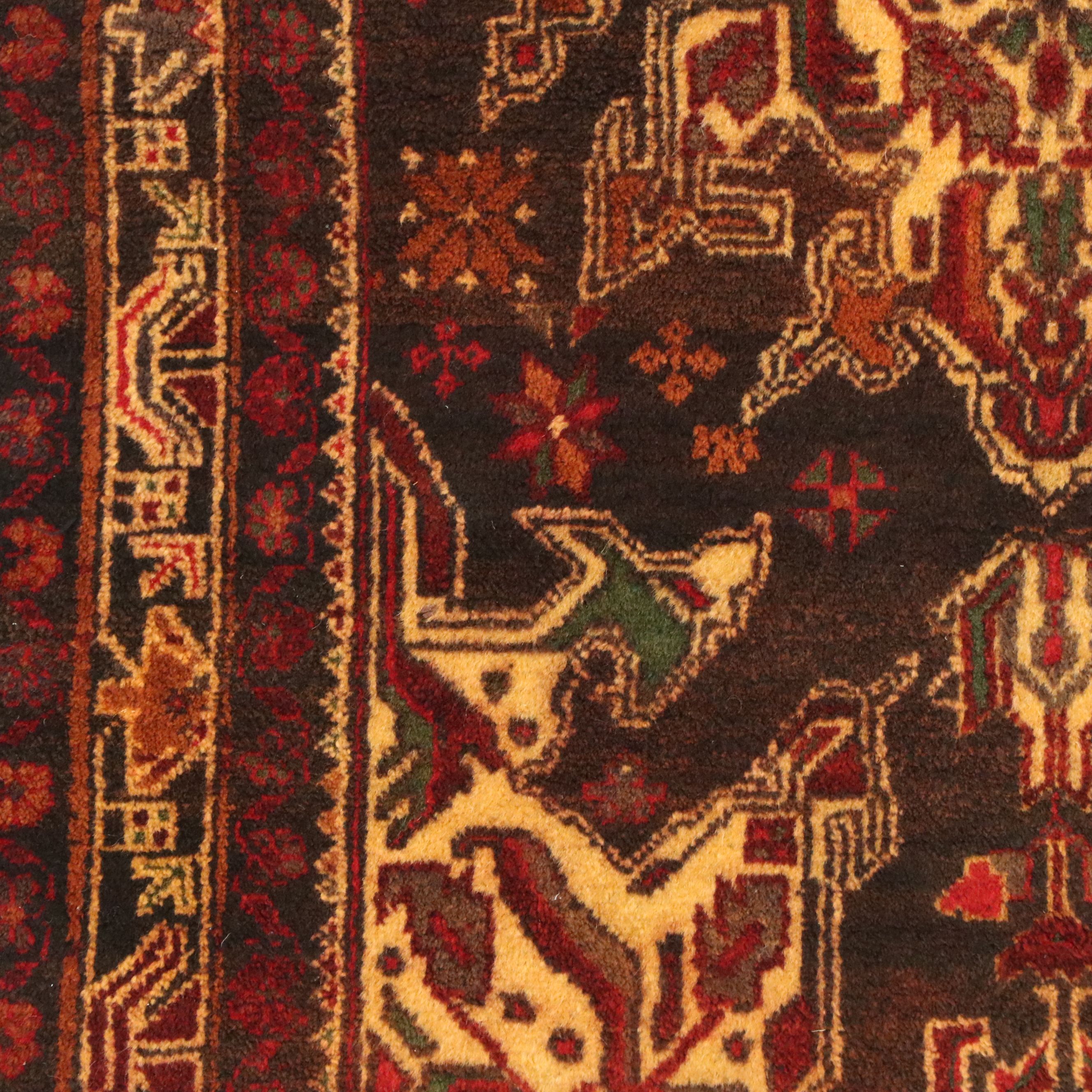 2'10 x 4'10 Hand-Knotted Afghan Baluch Accent Rug