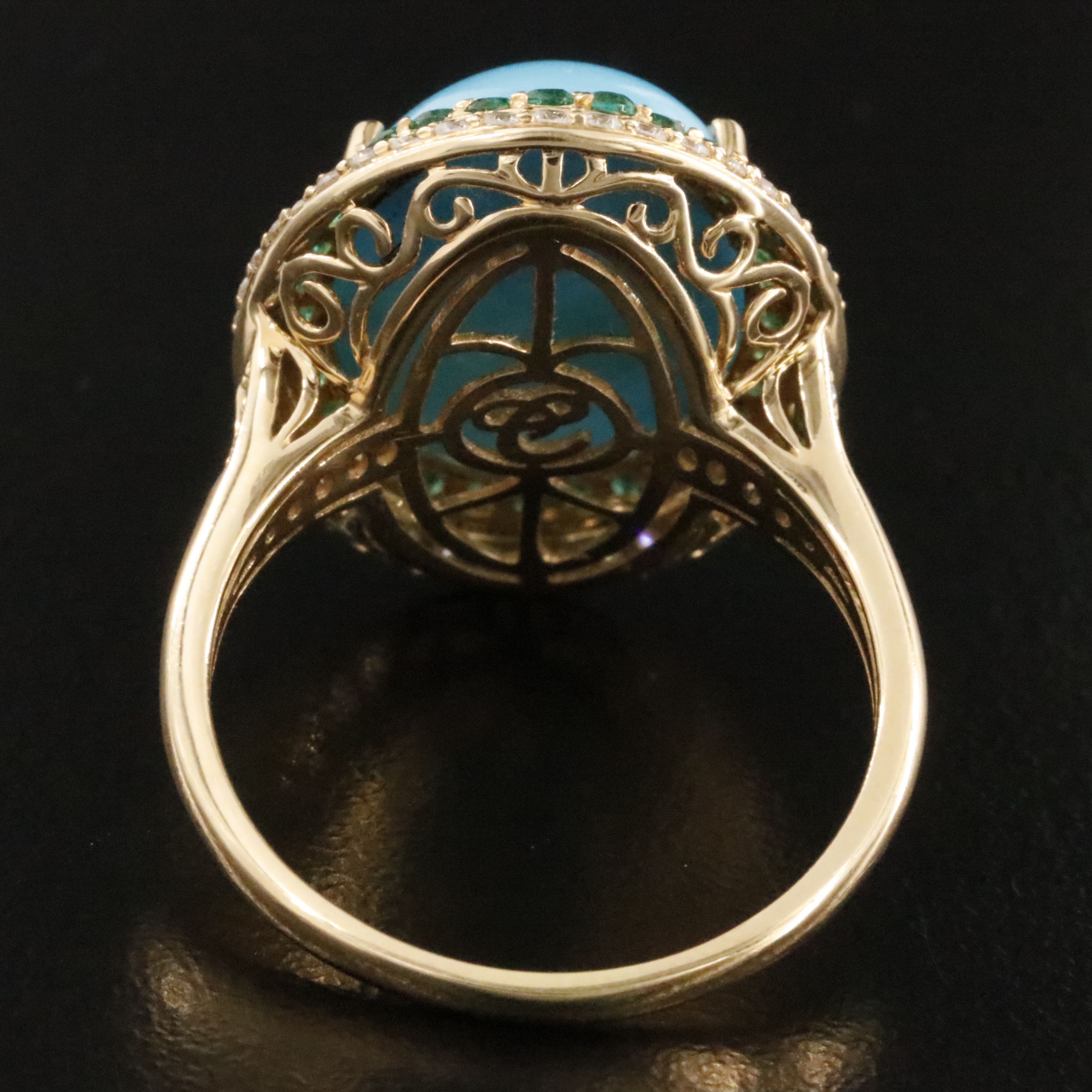 Chromia 18K Turquoise, Diamond and Emerald Ring