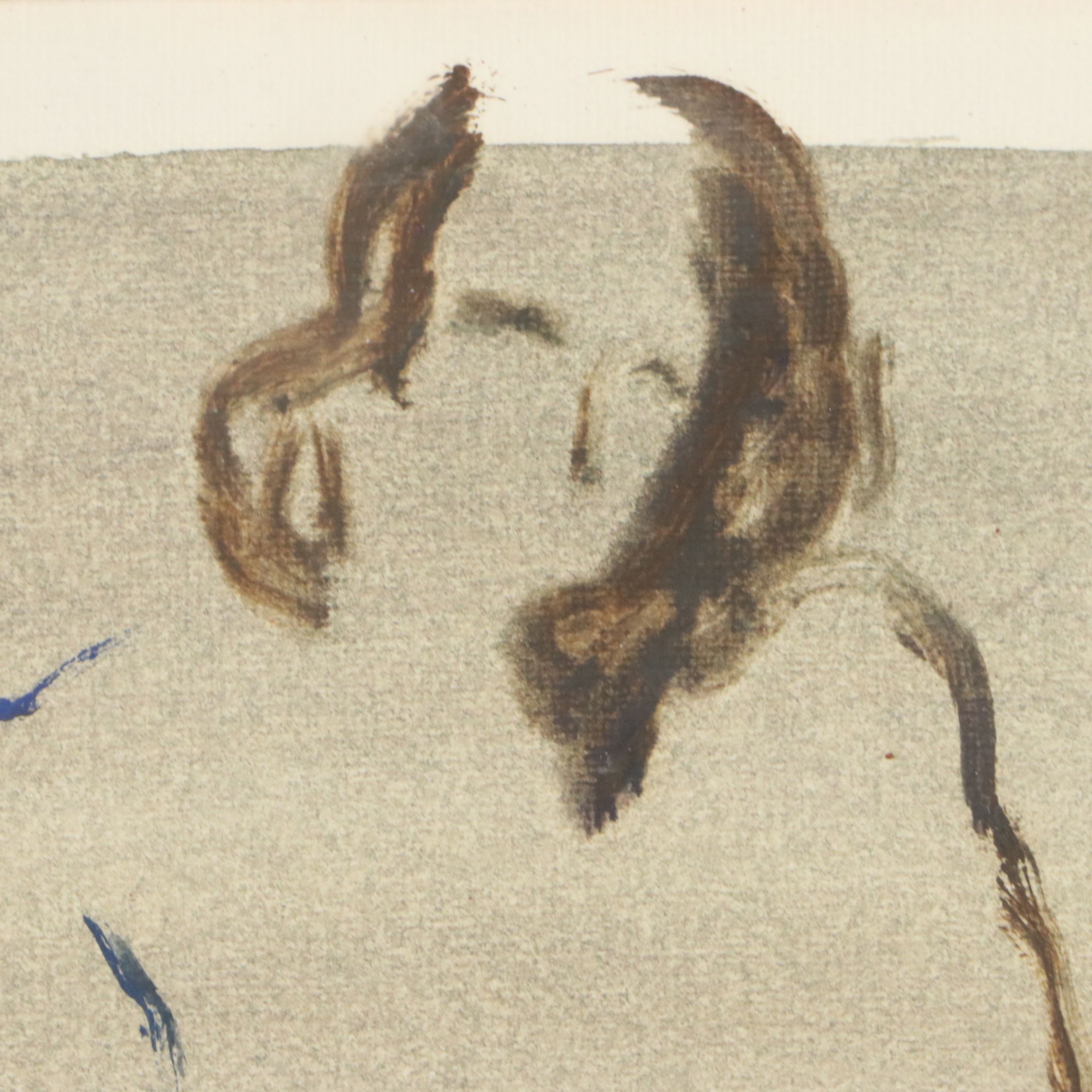 Expressionist Oil Painting of Female Nude, Mid to Late 20th Century