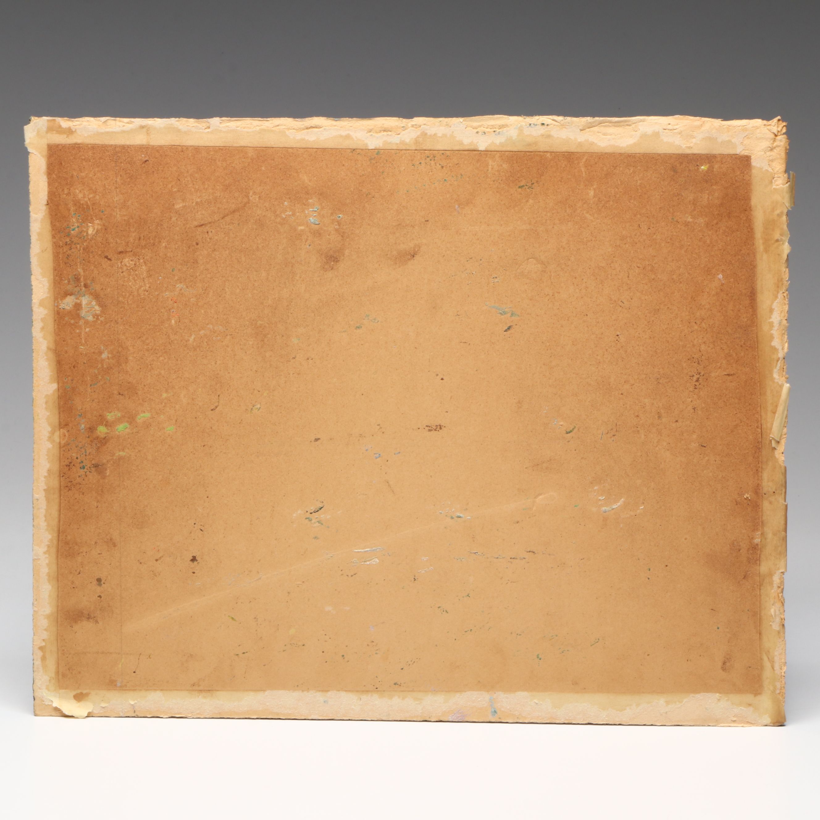 Antique Southern European Coastal Landscape Oil Painting