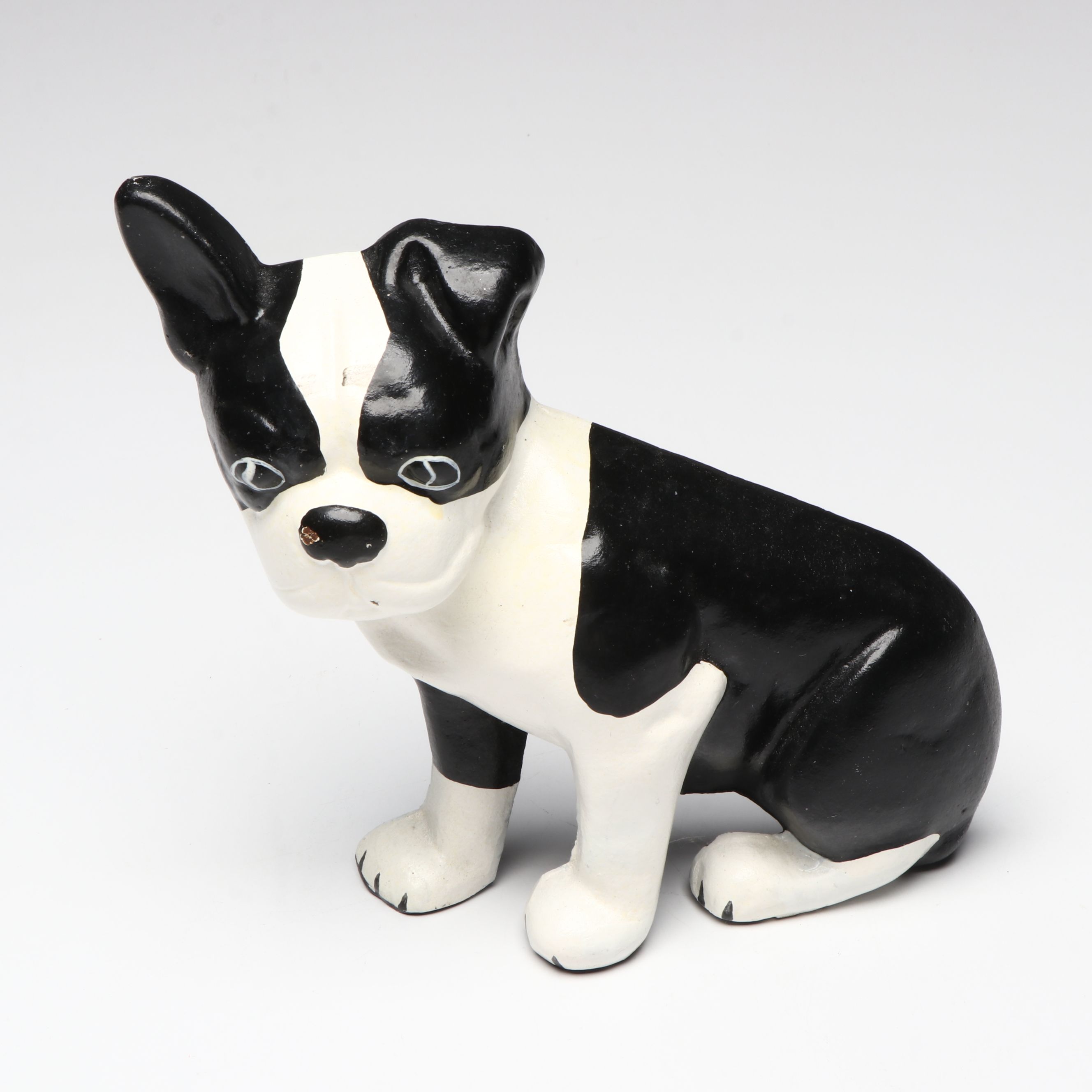 Royal Doulton "Bulldog Seated" Porcelain Figure with Other Metal Dog Doorstop