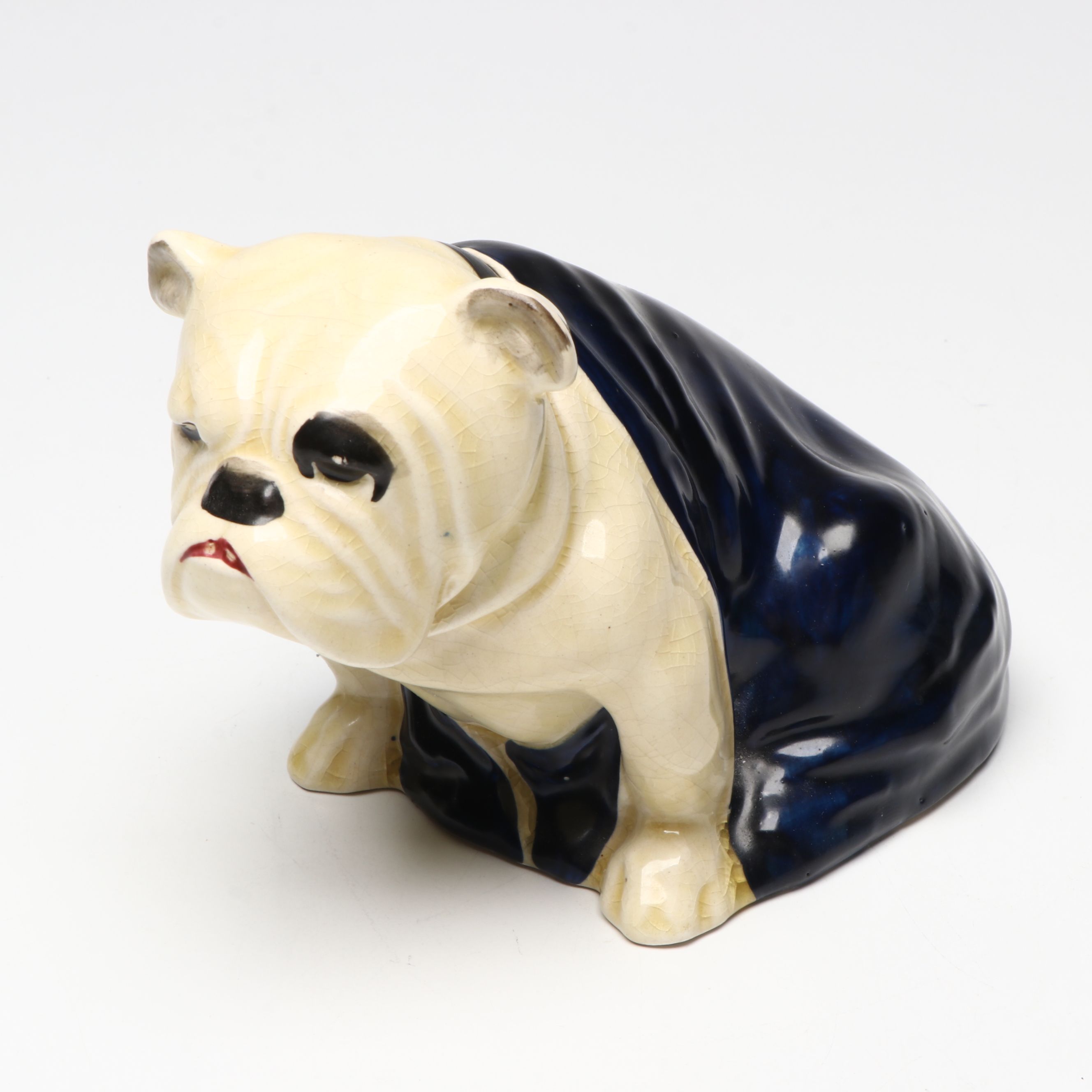 Royal Doulton "Bulldog Seated" Porcelain Figure with Other Metal Dog Doorstop