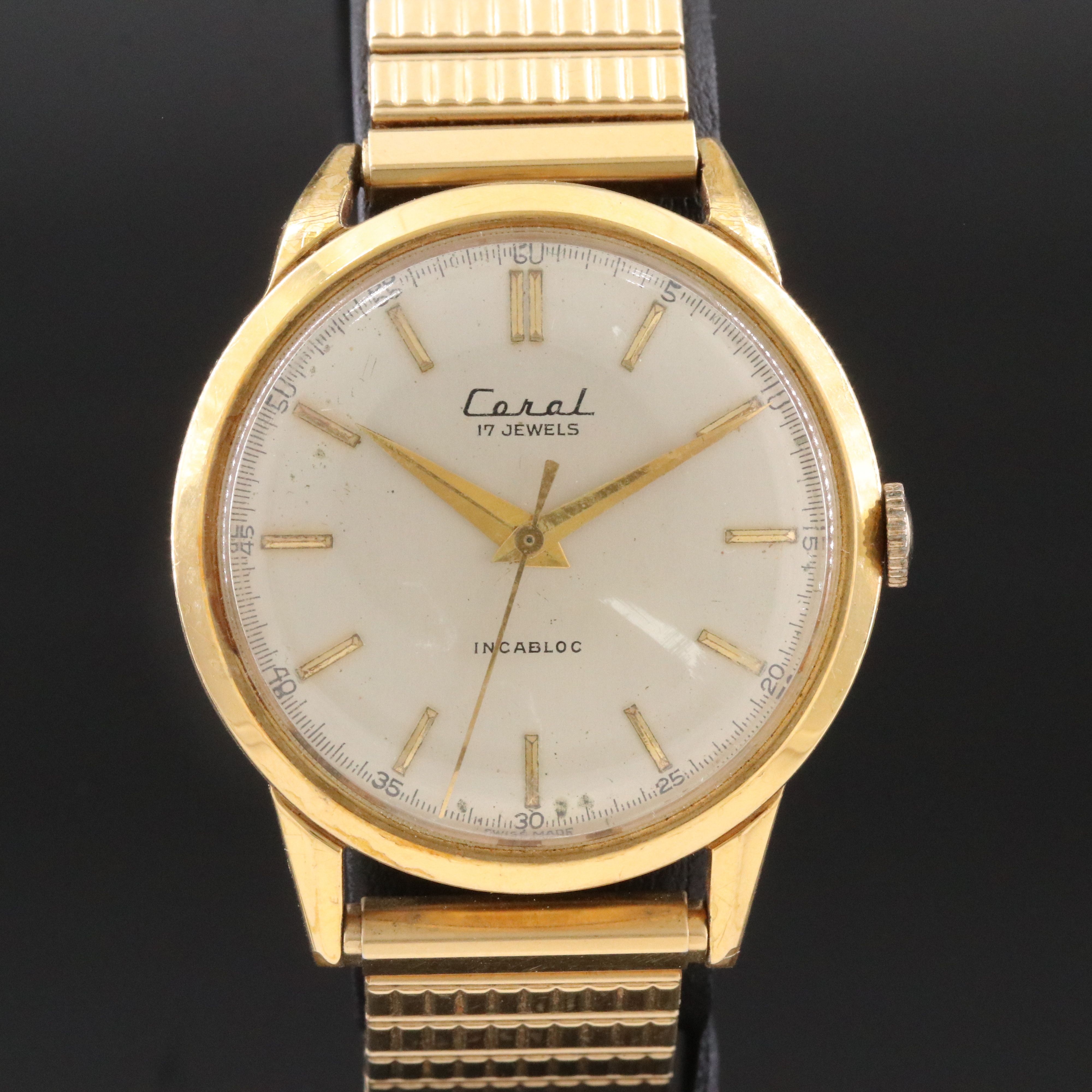 Coral Swiss Stem Wind Watch