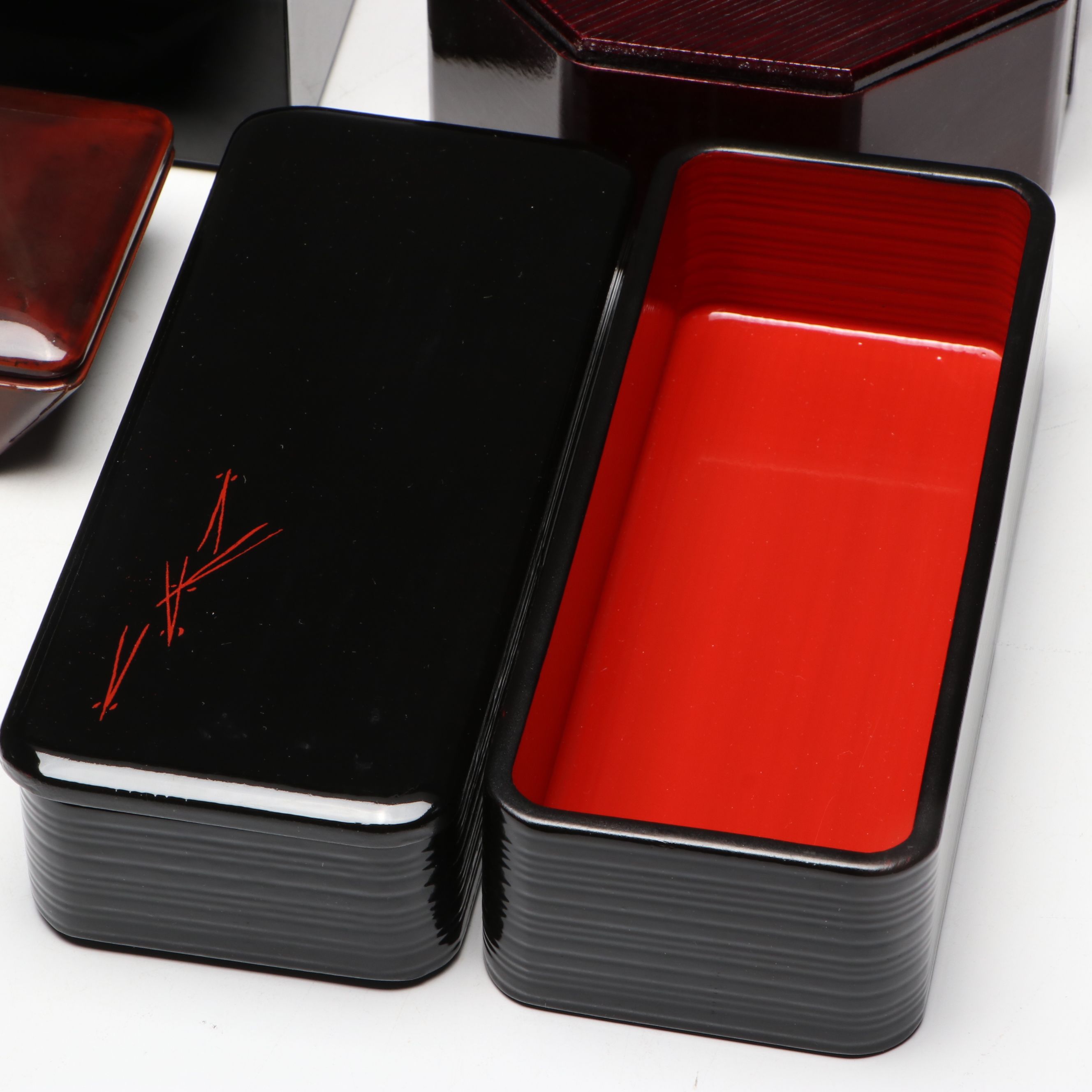 Japanese Style Enameled and Lacquer Decorative Boxes